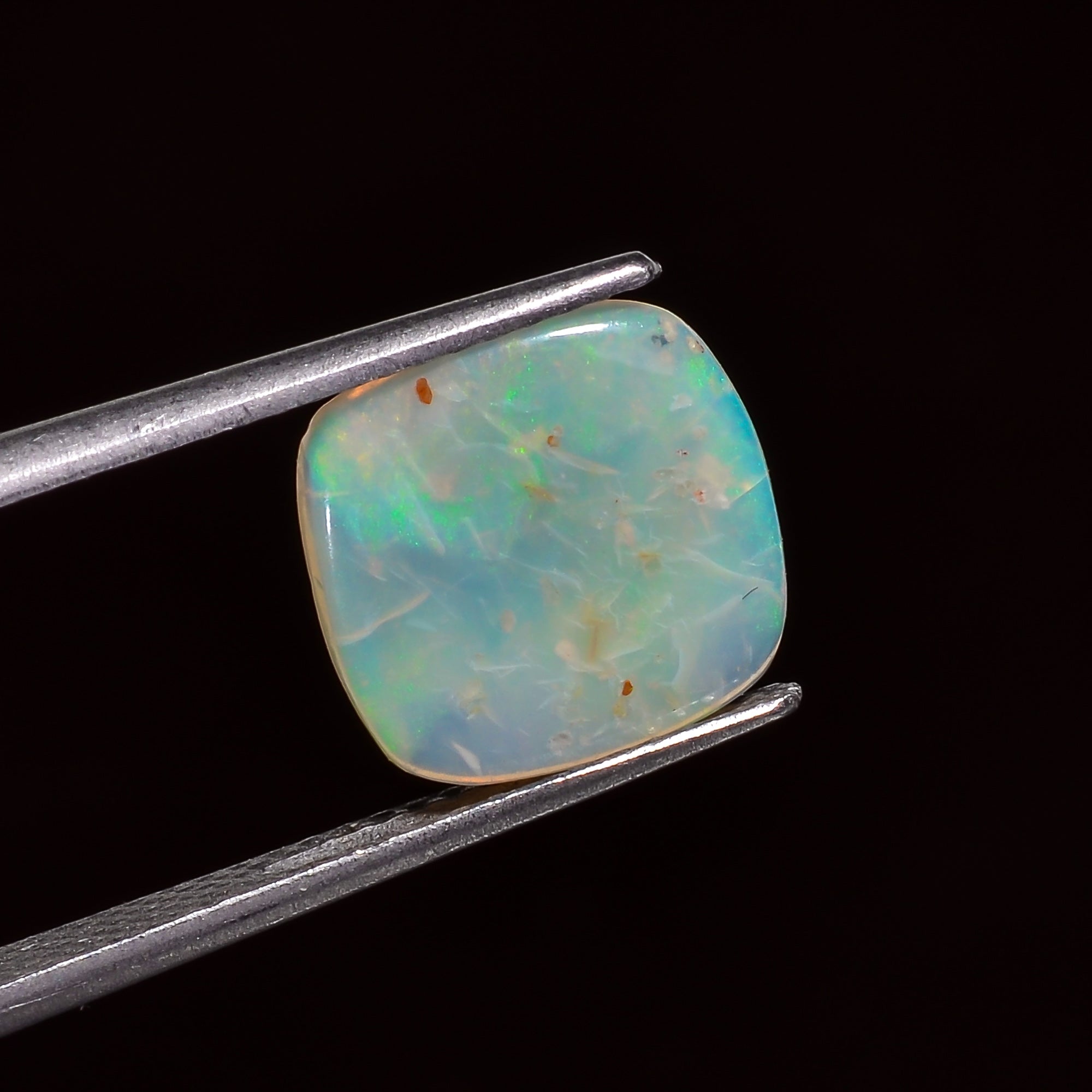 Natural Australian Opal Cushion Shape Cabochon Loose Gemstone For Making Jewelry 10X10X1 mm 1.5 Ct. OP-697