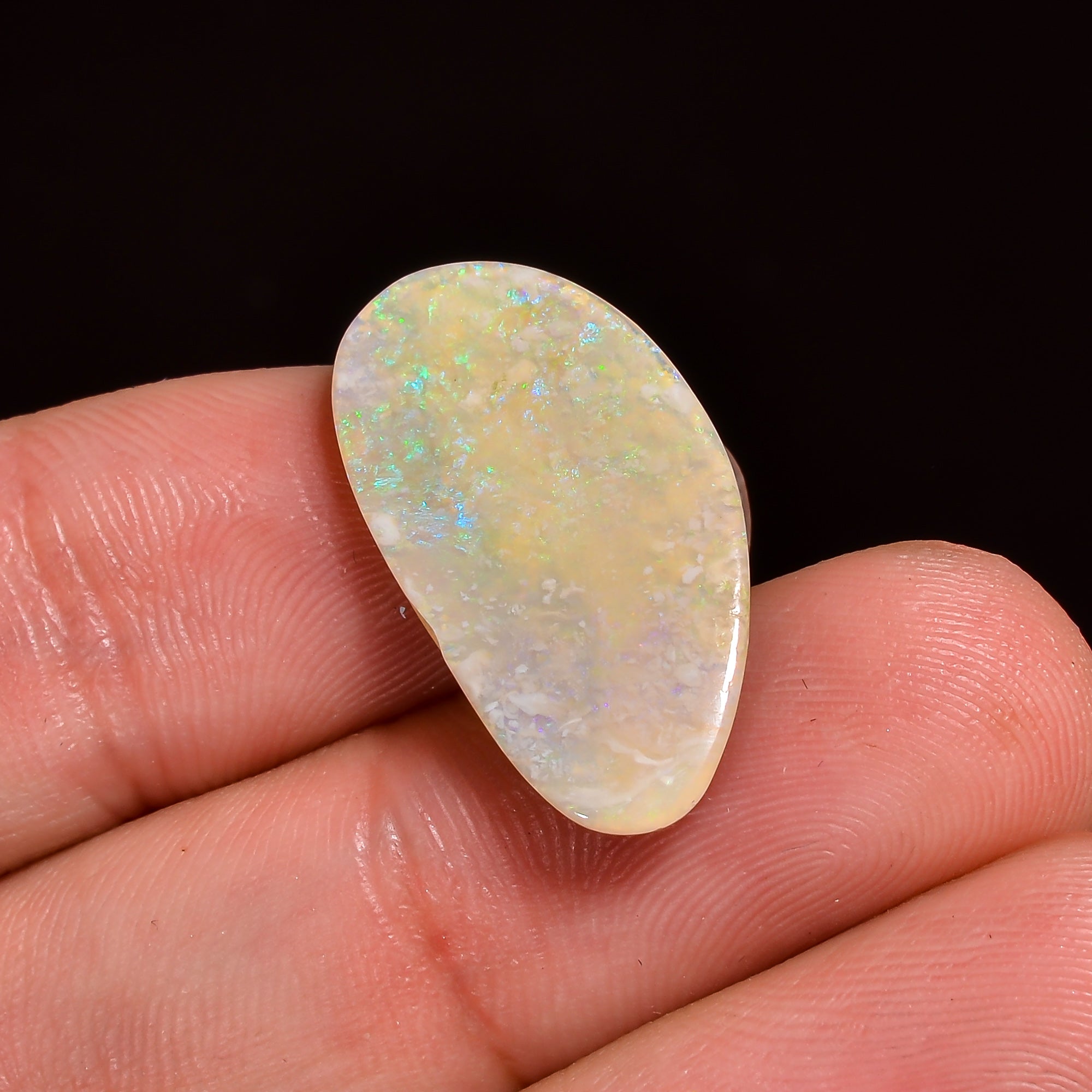Natural Australian Opal Fancy Shape Cabochon Loose Gemstone For Making Jewelry 23X12X2 mm 4.5 Ct. OP-705