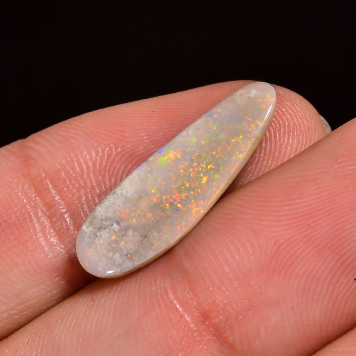 Natural Australian Opal Fancy Shape Cabochon Loose Gemstone For Making Jewelry 22X7X2 mm 3 Ct. OP-712