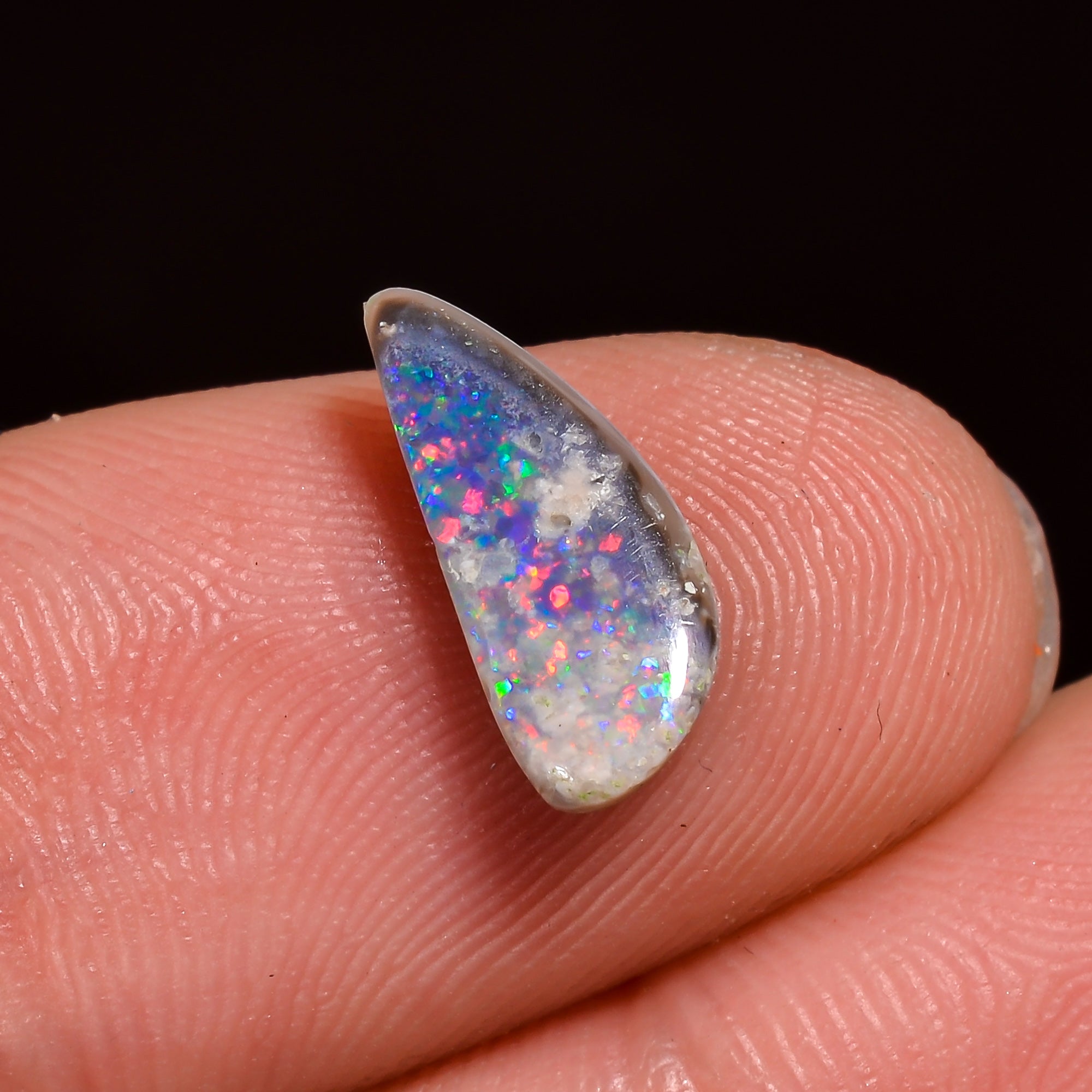 Natural Australian Opal Fancy Shape Cabochon Loose Gemstone For Making Jewelry 12X5X1 mm 1 Ct. OP-717