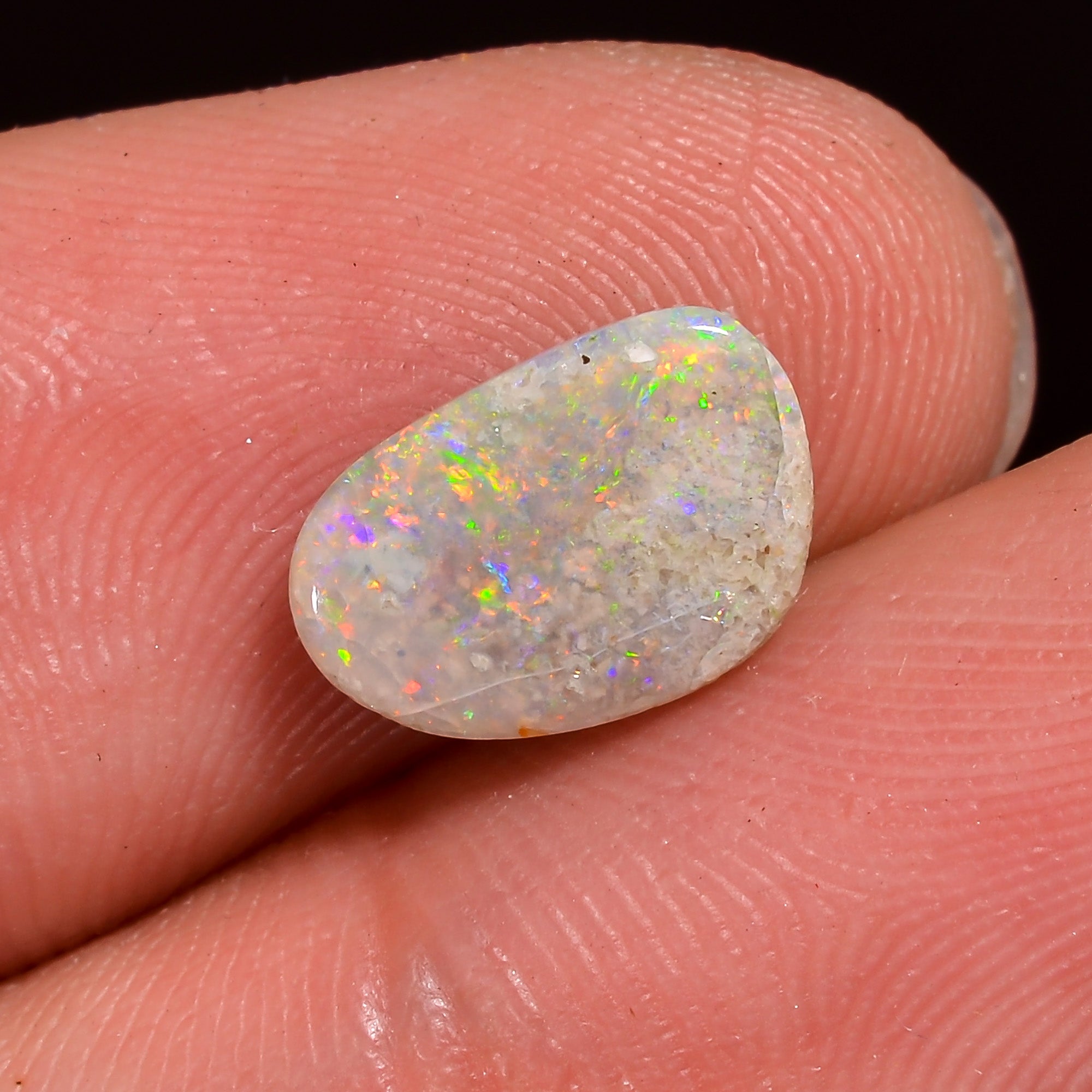Natural Australian Opal Fancy Shape Cabochon Loose Gemstone For Making Jewelry 10X7X1 mm 1 Ct. OP-720