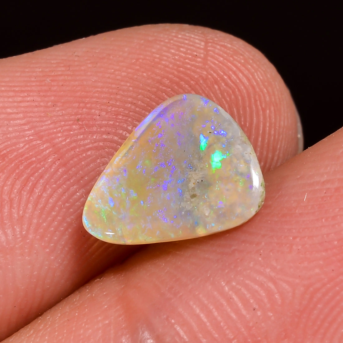 Natural Australian Opal Pear Shape Cabochon Loose Gemstone For Making Jewelry 9X8X1 mm 1 Ct. OP-722