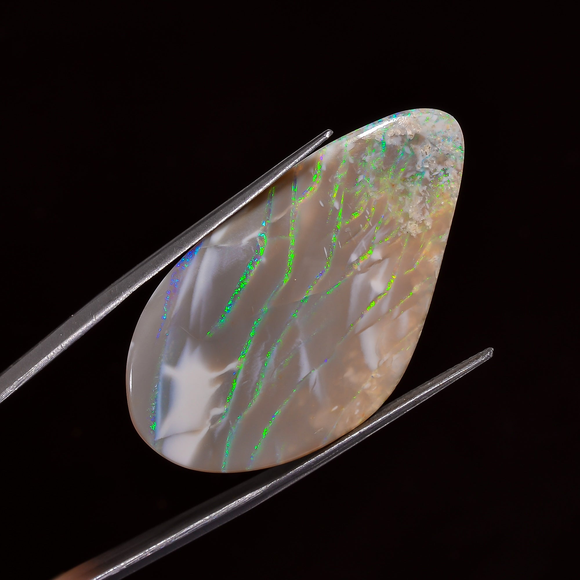 Natural Australian Opal Fancy Shape Cabochon Loose Gemstone For Making Jewelry 38X21X5 mm 22.5 Ct. OP-733