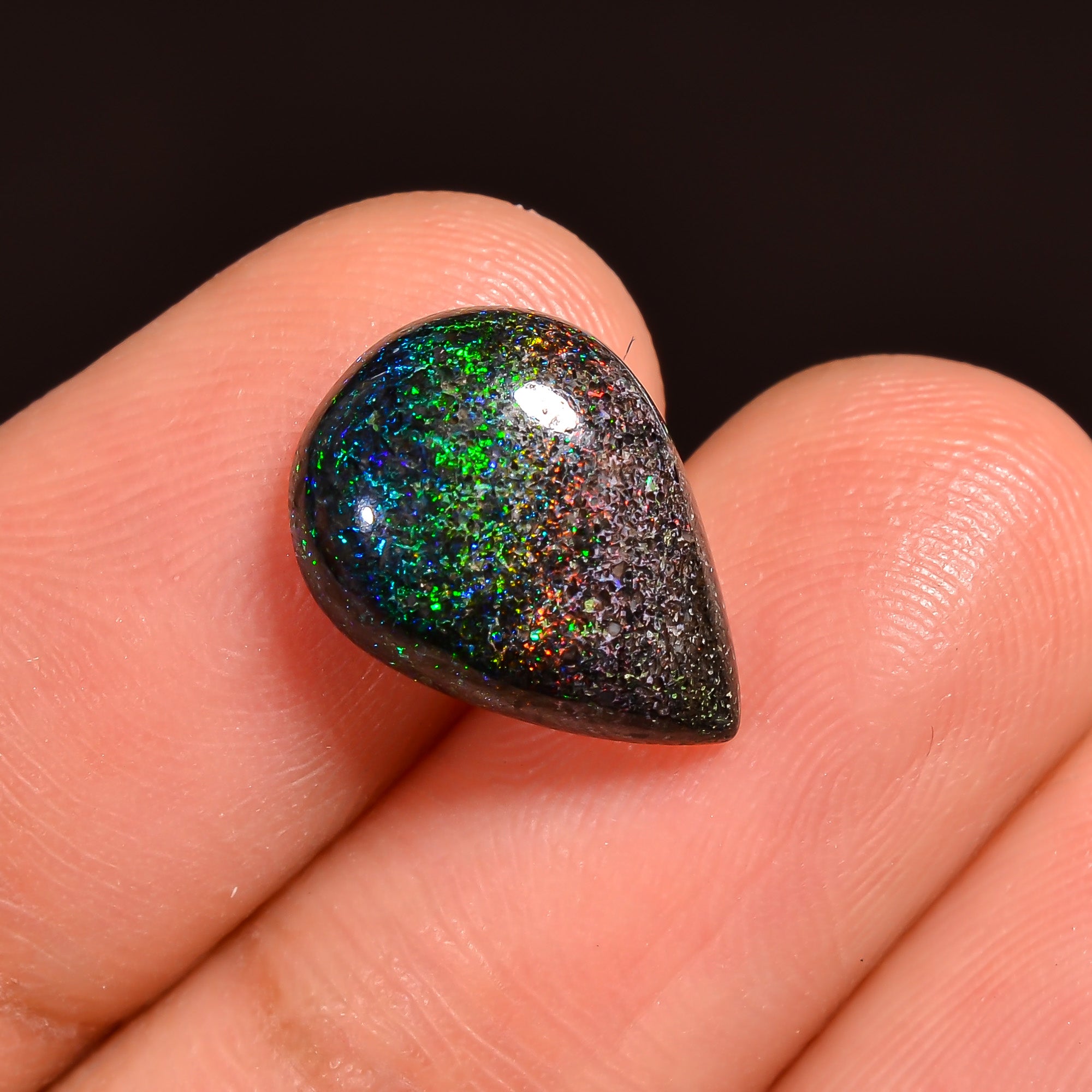 Andamooka Opal Pear Shape Cabochon Loose Gemstone For Making Jewelry 13X9X4 mm 3 Ct. OP-739