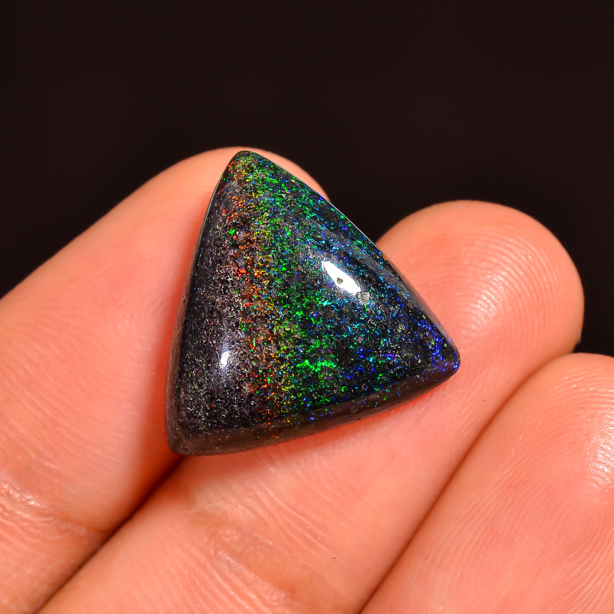 Andamooka Opal Triangle Shape Cabochon Loose Gemstone For Making Jewelry 16X16X6 mm 8 Ct. OP-743