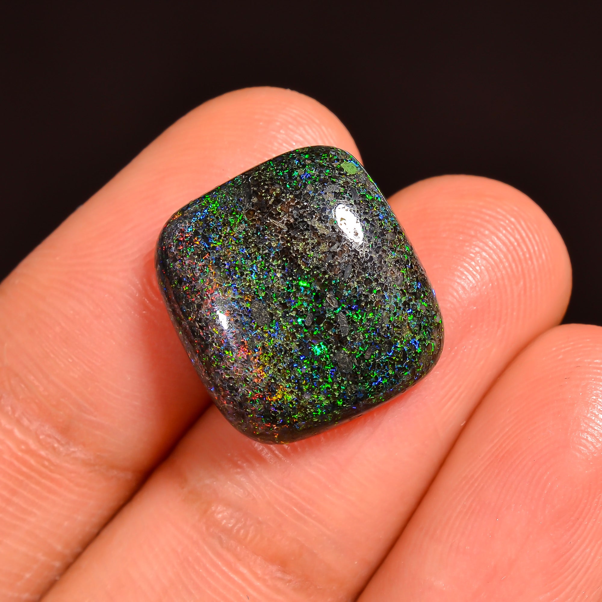 Andamooka Opal Radiant Shape Cabochon Loose Gemstone For Making Jewelry 15X14X5 mm 7.5 Ct. OP-744