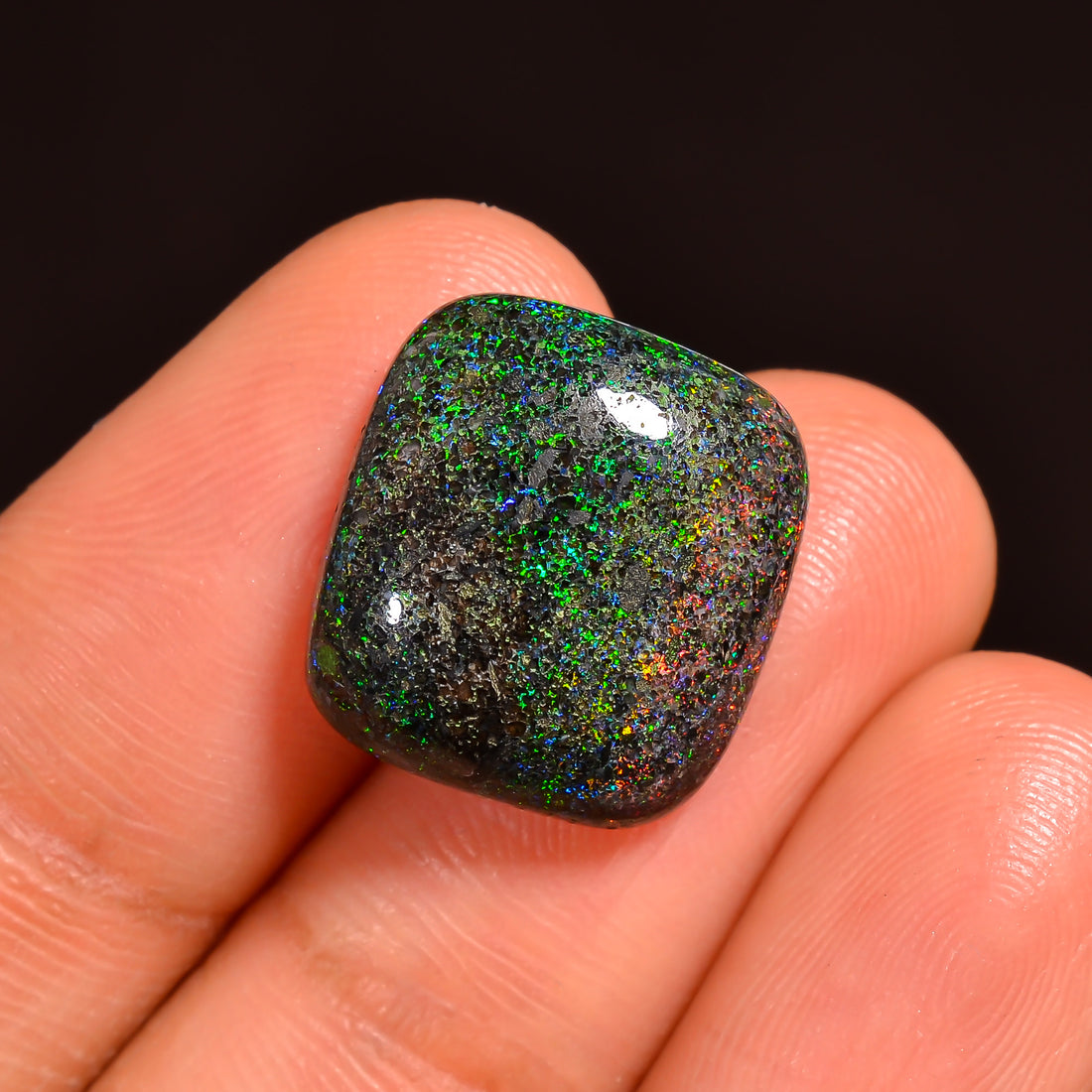 Andamooka Opal Radiant Shape Cabochon Loose Gemstone For Making Jewelry 15X14X5 mm 7.5 Ct. OP-744