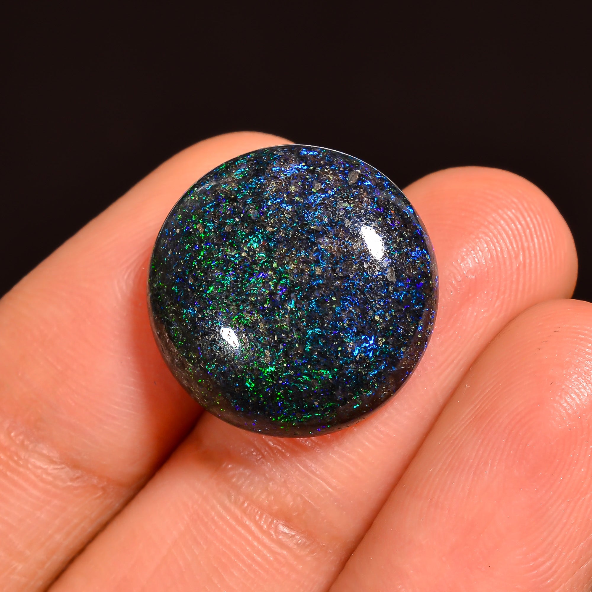 Andamooka Opal Round Shape Cabochon Loose Gemstone For Making Jewelry 17X17X6 mm 12 Ct. OP-749