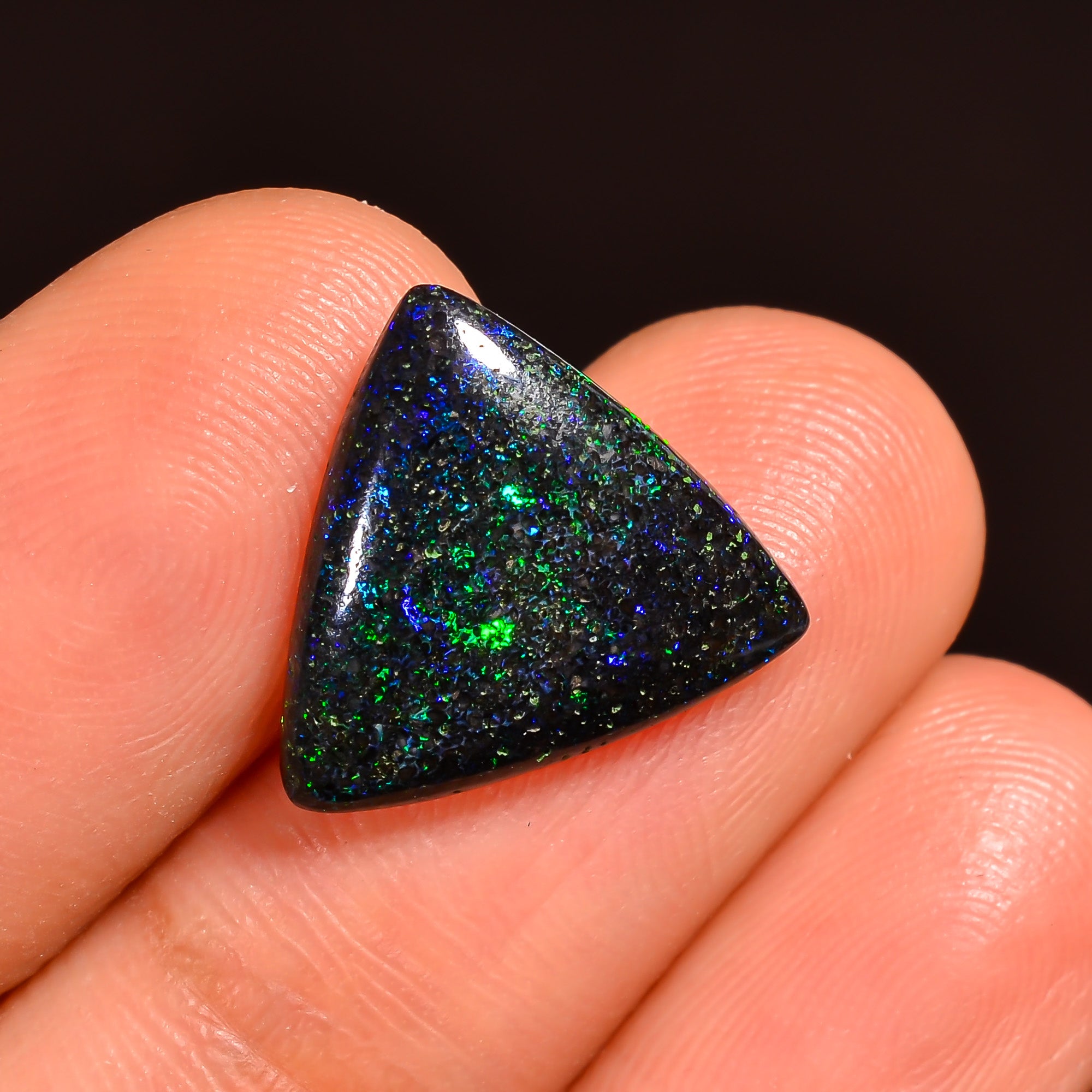 Andamooka Opal Triangle Shape Cabochon Loose Gemstone For Making Jewelry 13X13X3 mm 3 Ct. OP-751