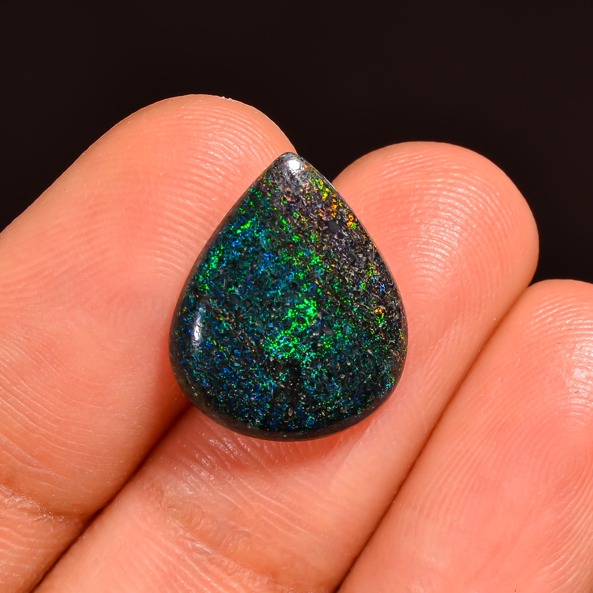 Andamooka Opal Pear Shape Cabochon Loose Gemstone For Making Jewelry 15X12X3 mm 3 Ct. OP-752