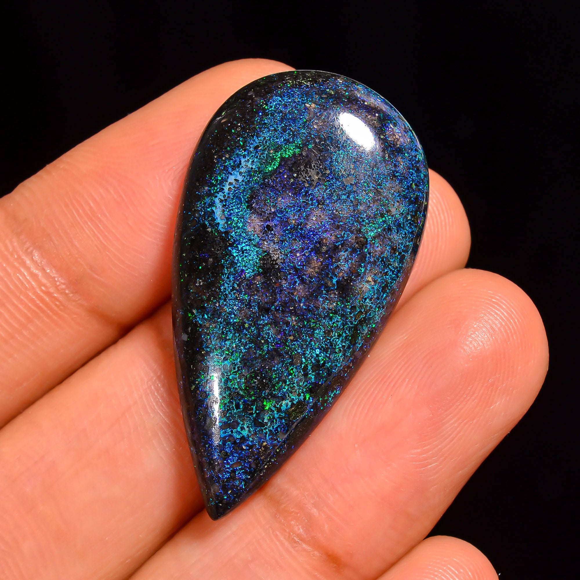 Andamooka Opal Pear Shape Cabochon Loose Gemstone For Making Jewelry 34X19X5 mm 19 Ct. OP-786