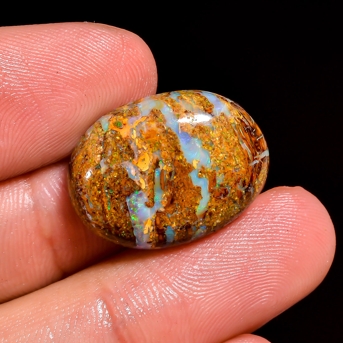 Boulder Opal Oval Shape Cabochon Loose Gemstone For Making Jewelry 13 Ct. 20X15X6 mm OP-871
