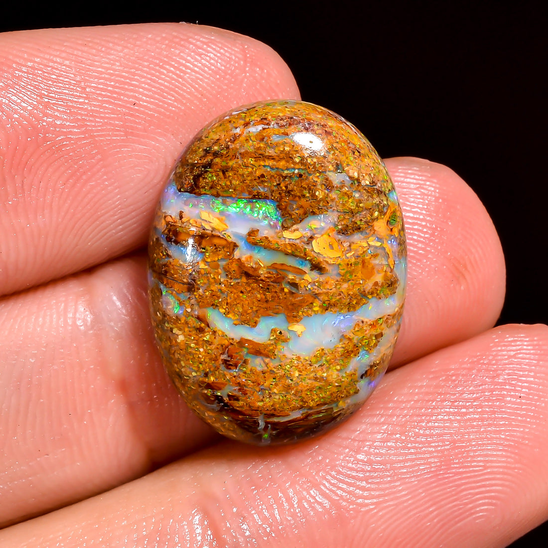 Boulder Opal Oval Shape Cabochon Loose Gemstone For Making Jewelry 13 Ct. 20X15X6 mm OP-871