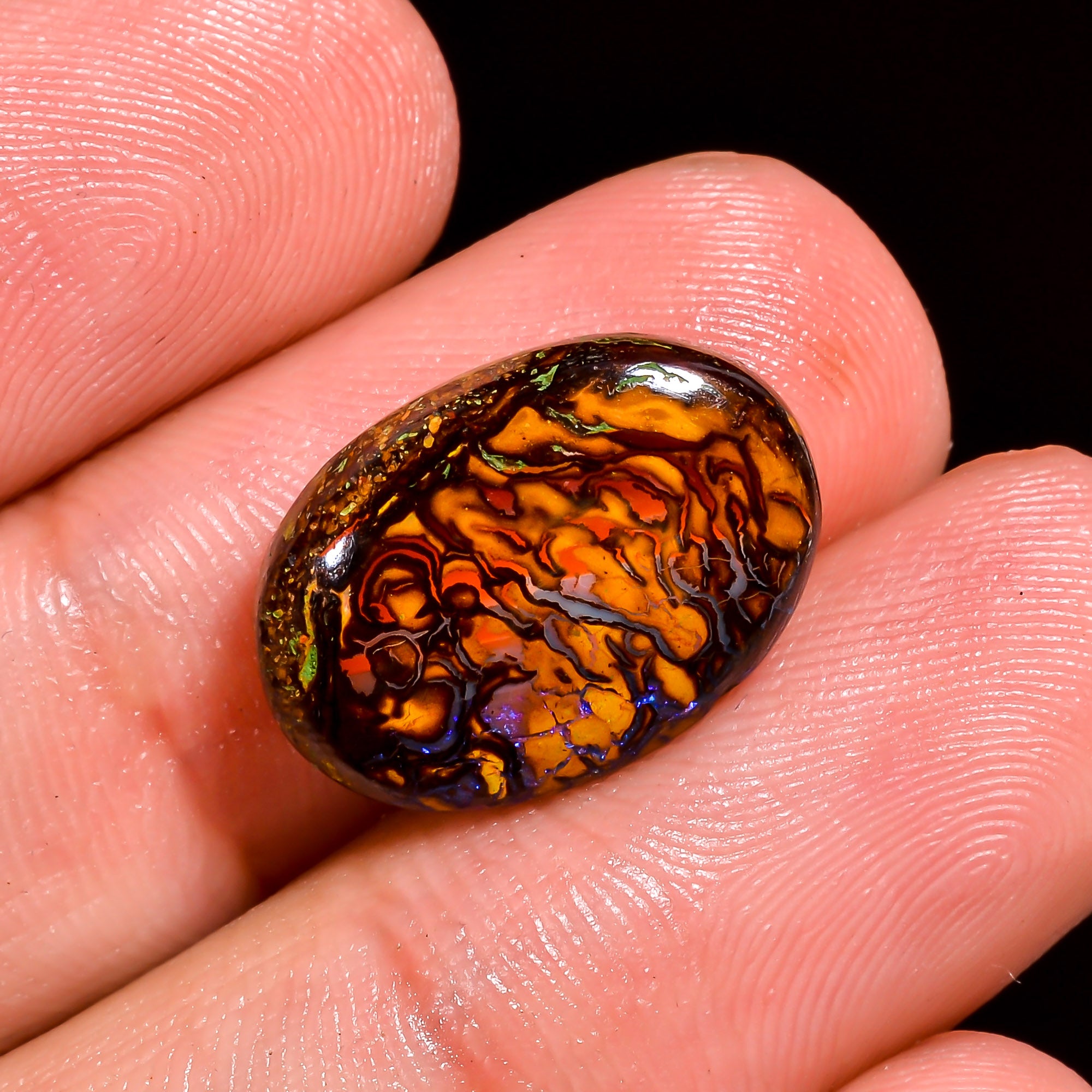Boulder Opal Oval Shape Cabochon Loose Gemstone For Making Jewelry 10.5 Ct. 16X11X6 mm OP-878