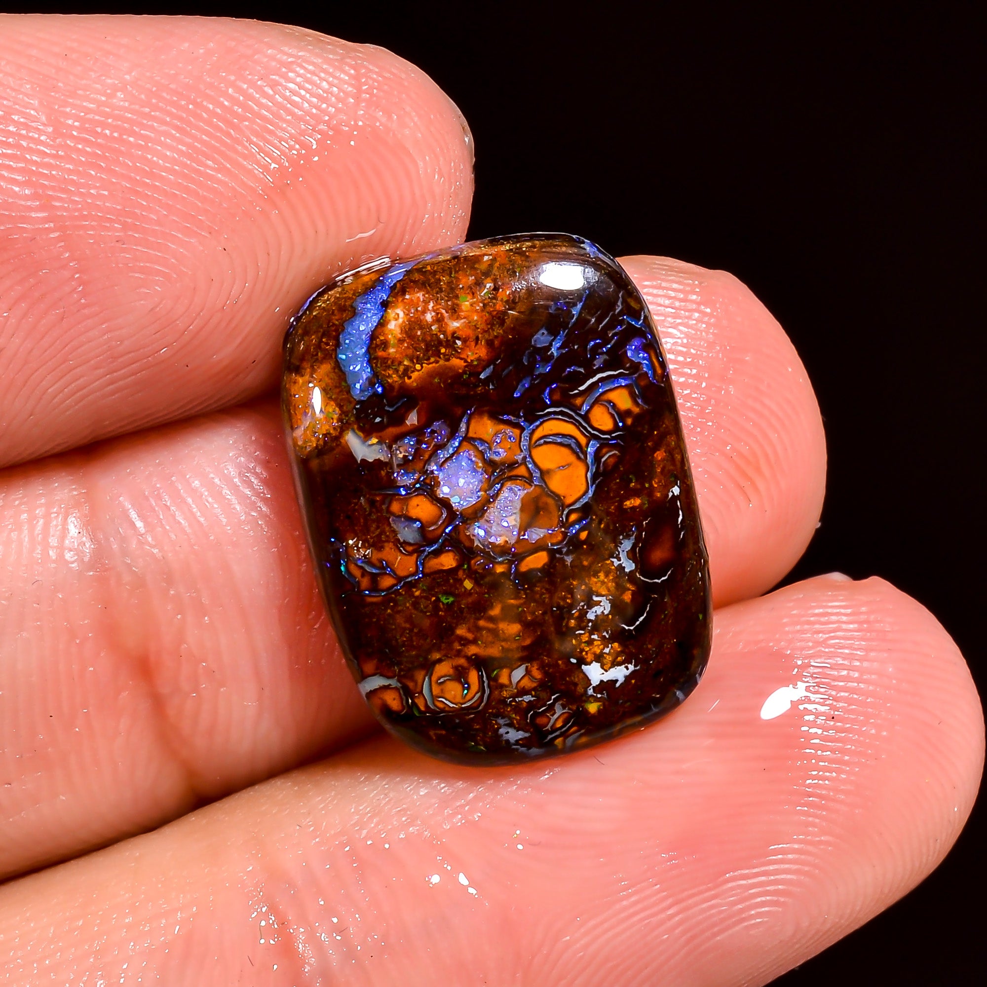 Boulder Opal Radiant Shape Cabochon Loose Gemstone For Making Jewelry 8.5 Ct. 17X13X3 mm OP-879