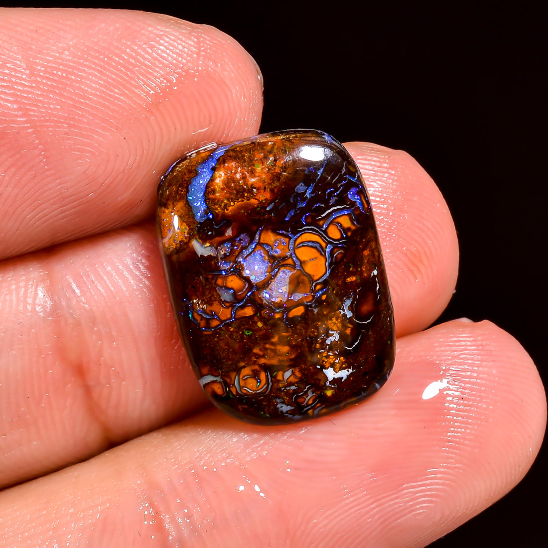 Boulder Opal Radiant Shape Cabochon Loose Gemstone For Making Jewelry 8.5 Ct. 17X13X3 mm OP-879