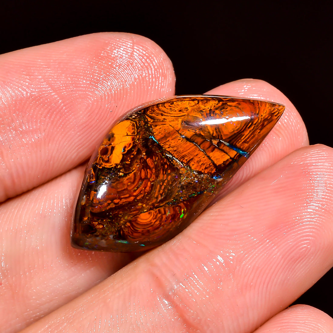 Boulder Opal Fancy Shape Cabochon Loose Gemstone For Making Jewelry 20 Ct. 28X14X6 mm OP-880