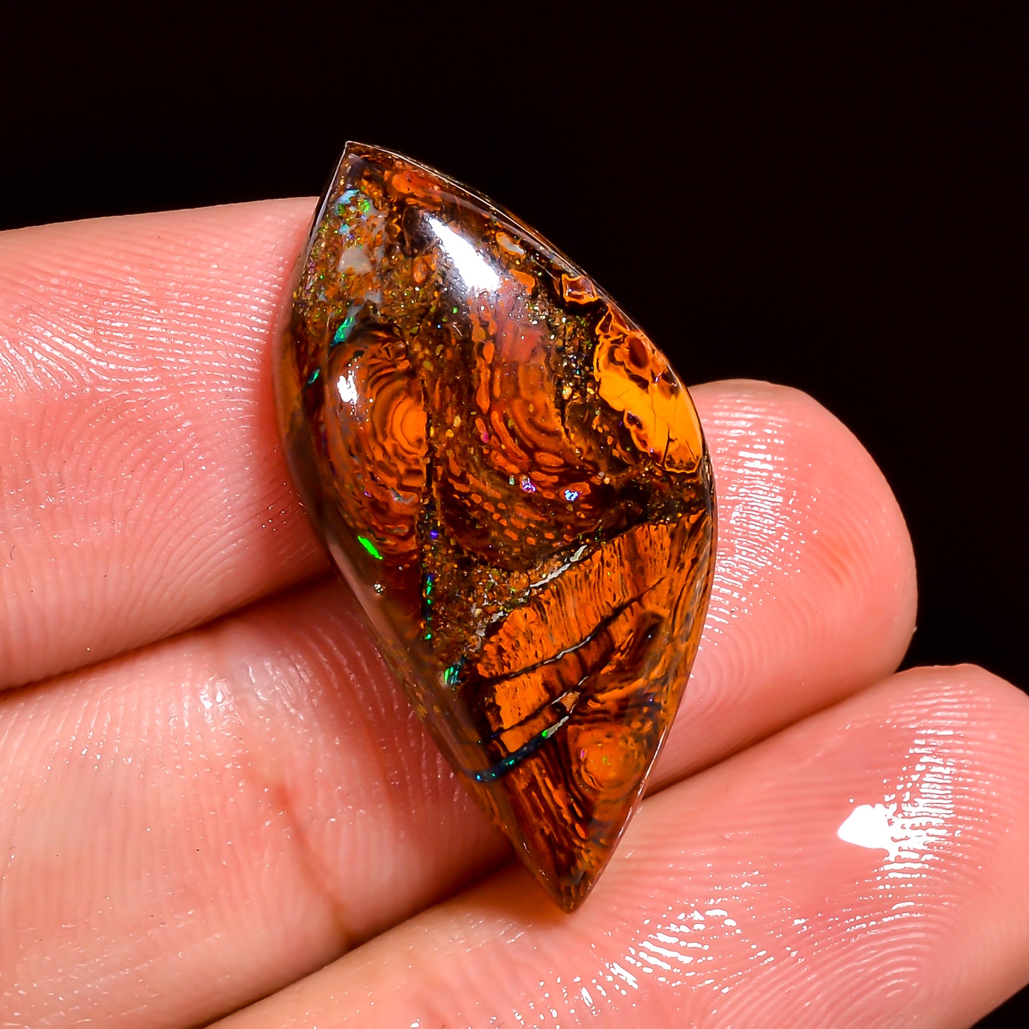 Boulder Opal Fancy Shape Cabochon Loose Gemstone For Making Jewelry 20 Ct. 28X14X6 mm OP-880