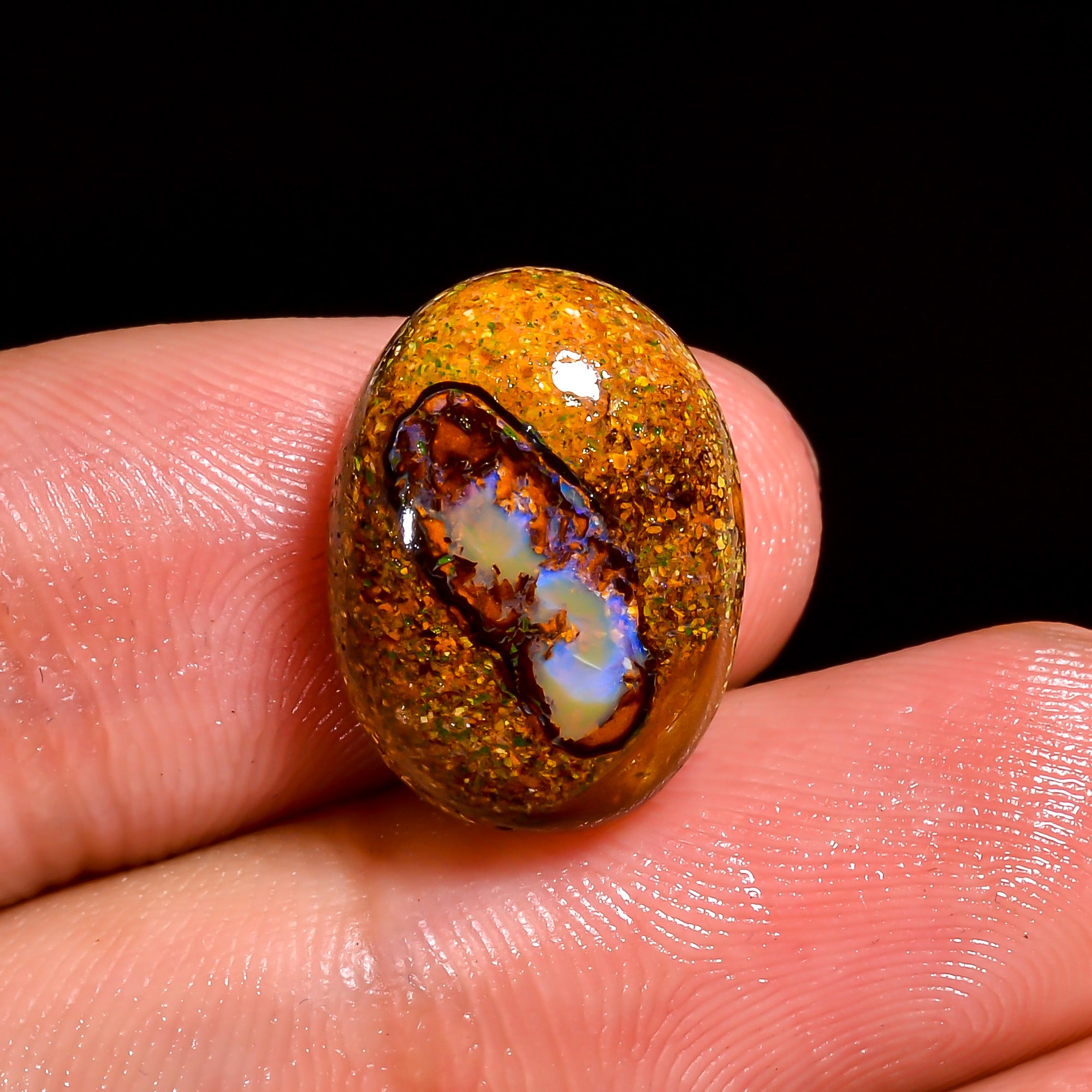 Boulder Opal Oval Shape Cabochon Loose Gemstone For Making Jewelry 9 Ct. 15X11X6 mm OP-881