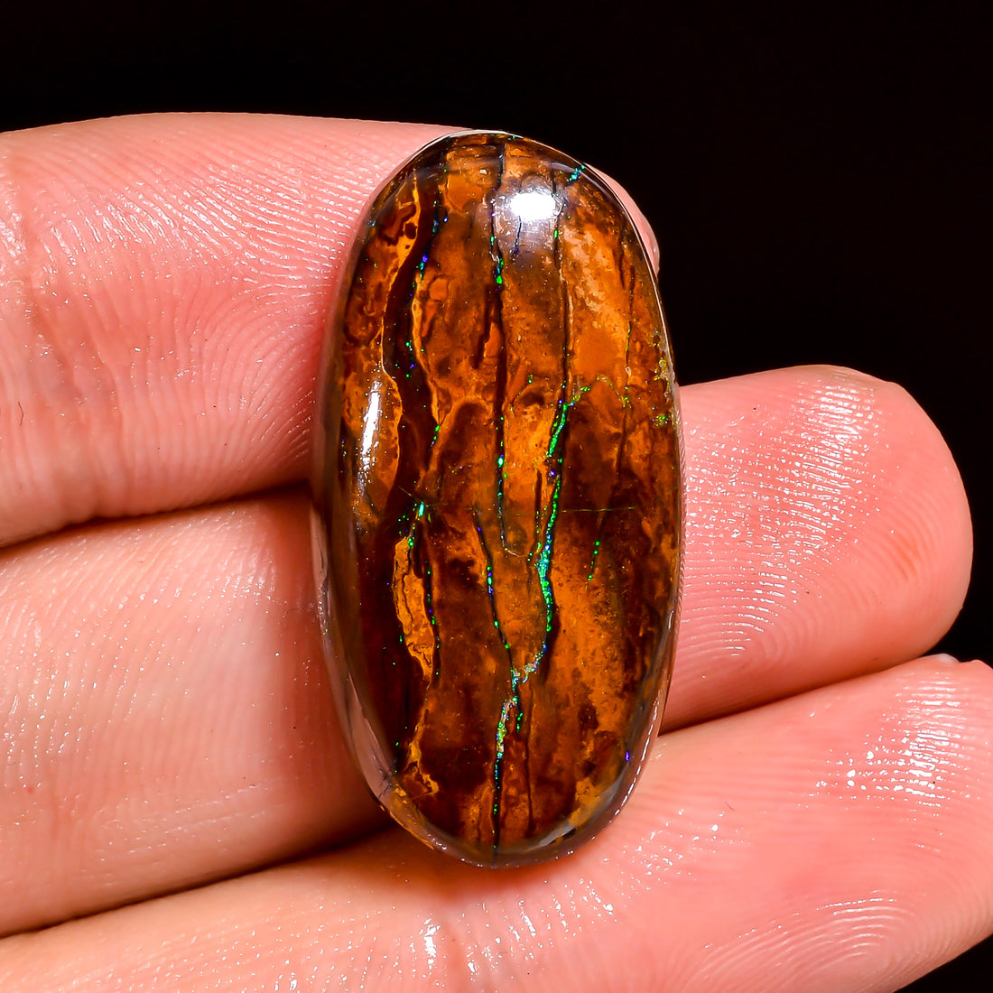 Boulder Opal Oval Shape Cabochon Loose Gemstone For Making Jewelry 28.5 Ct. 28X14X7 mm OP-882