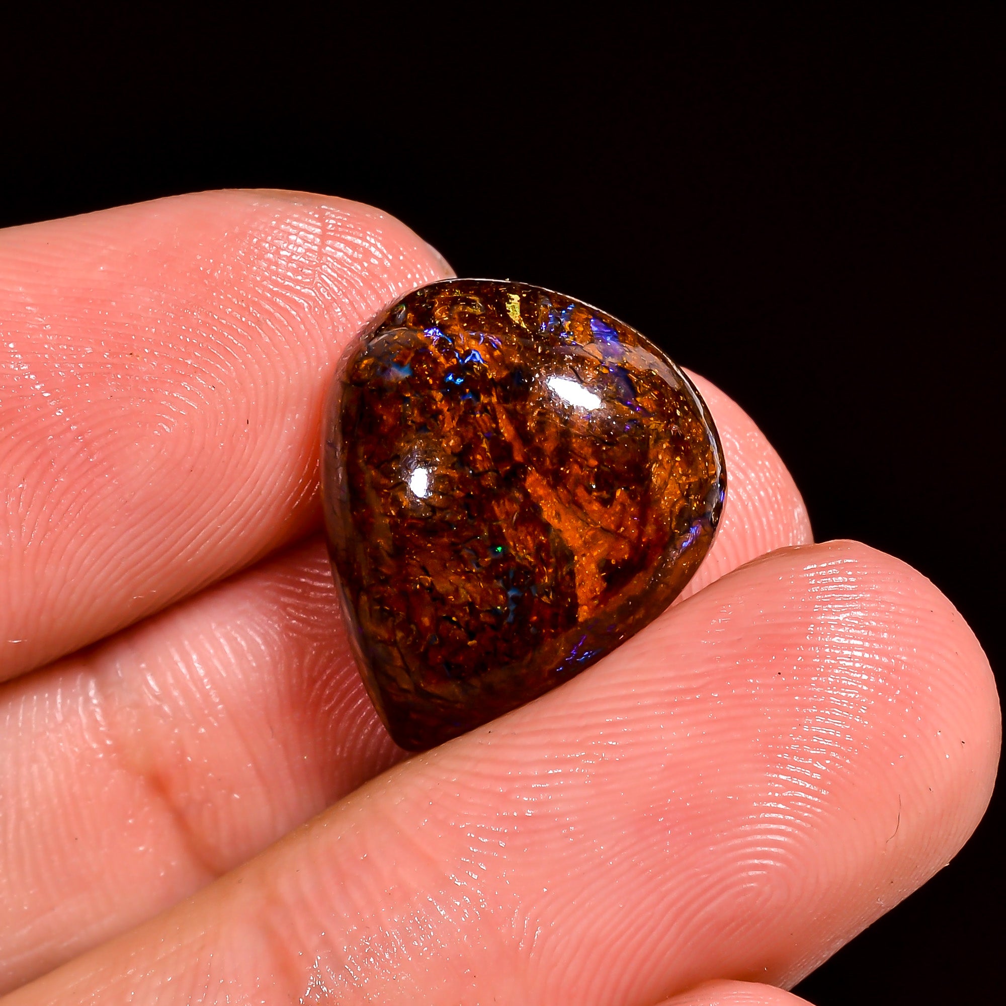 Boulder Opal Pear Shape Cabochon Loose Gemstone For Making Jewelry 12 Ct. 17X14X6 mm OP-893