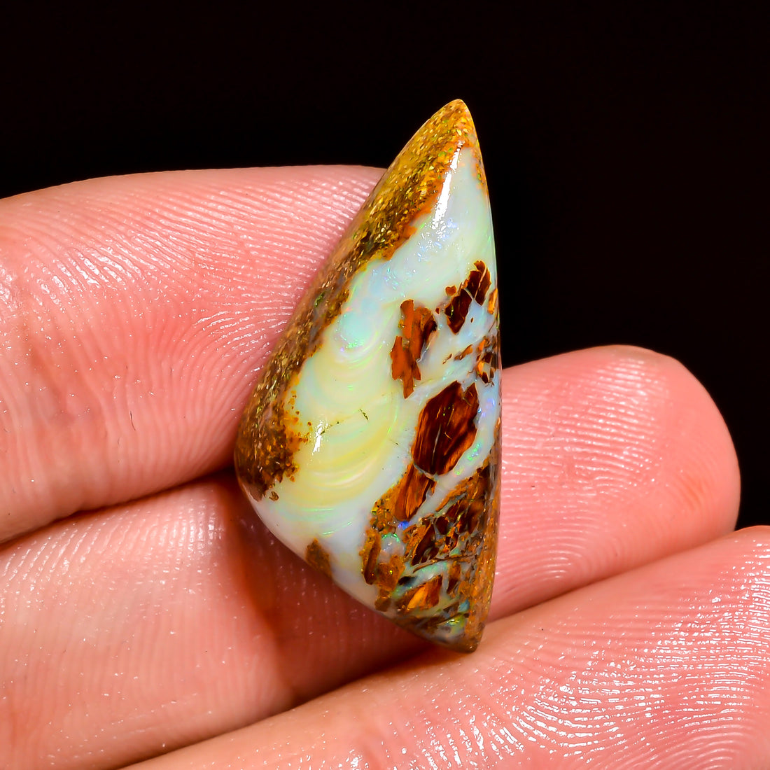 Boulder Opal Fancy Shape Cabochon Loose Gemstone For Making Jewelry 13.5 Ct. 26X12X7 mm OP-894