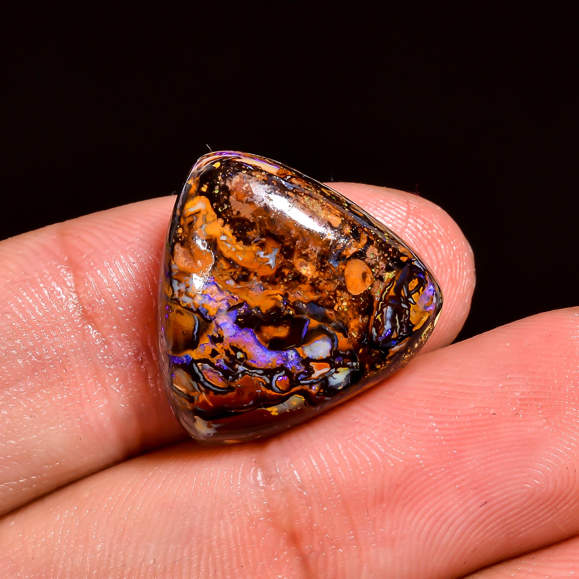 Boulder Opal Heart Shape Cabochon Loose Gemstone For Making Jewelry 18 Ct. 17X18X6 mm OP-896