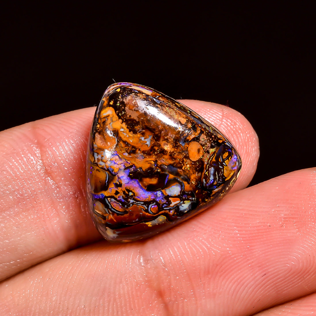 Boulder Opal Heart Shape Cabochon Loose Gemstone For Making Jewelry 18 Ct. 17X18X6 mm OP-896