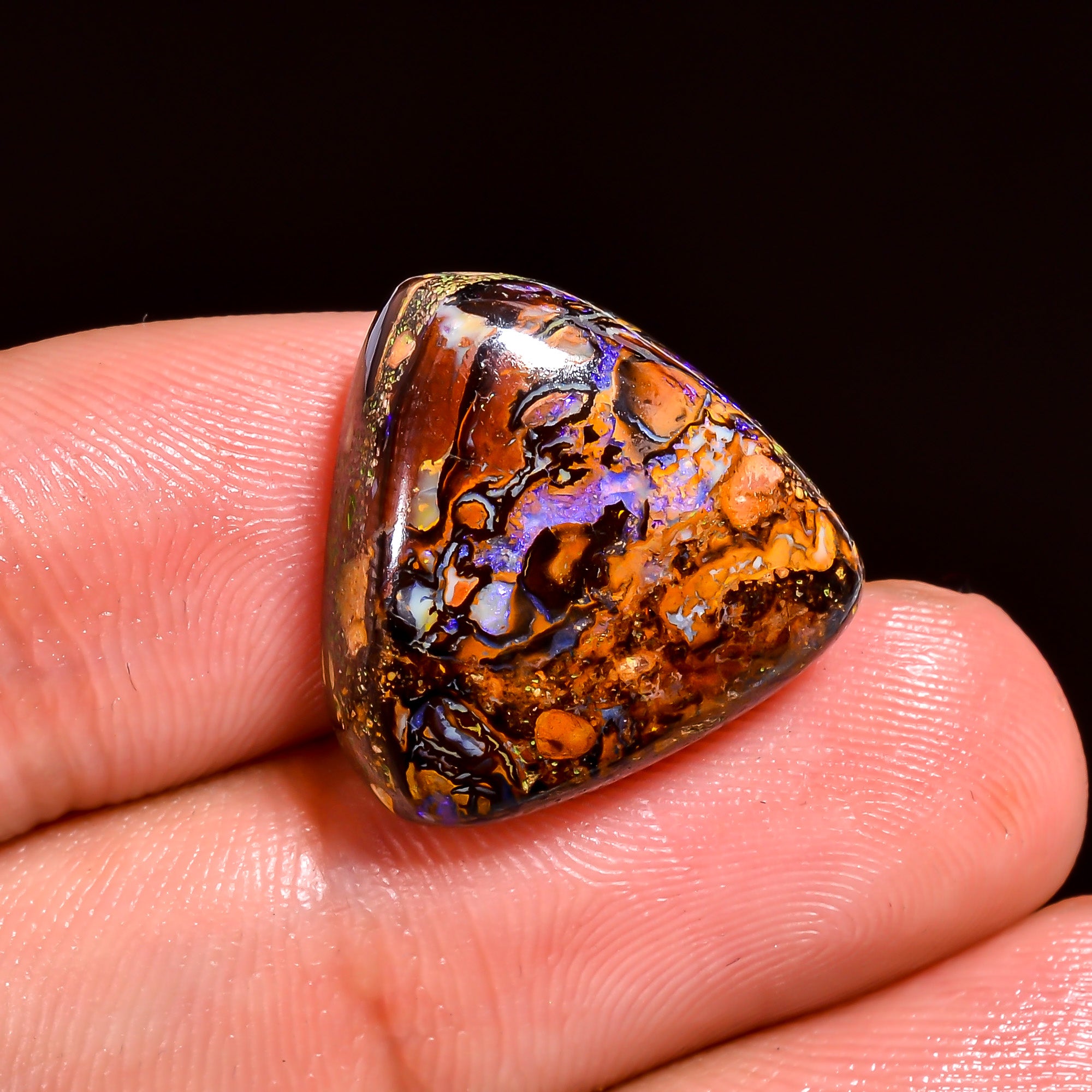 Boulder Opal Heart Shape Cabochon Loose Gemstone For Making Jewelry 18 Ct. 17X18X6 mm OP-896