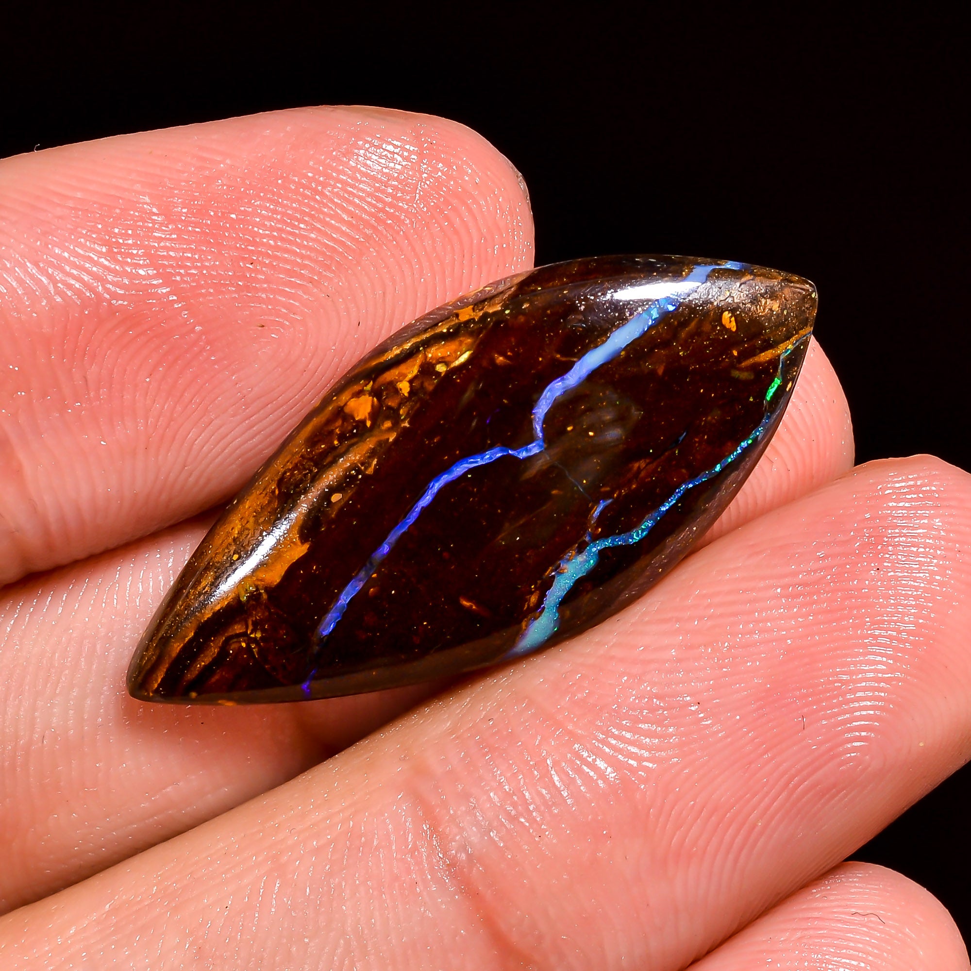 Boulder Opal Fancy Shape Cabochon Loose Gemstone For Making Jewelry 15.5 Ct. 31X14X4 mm OP-900
