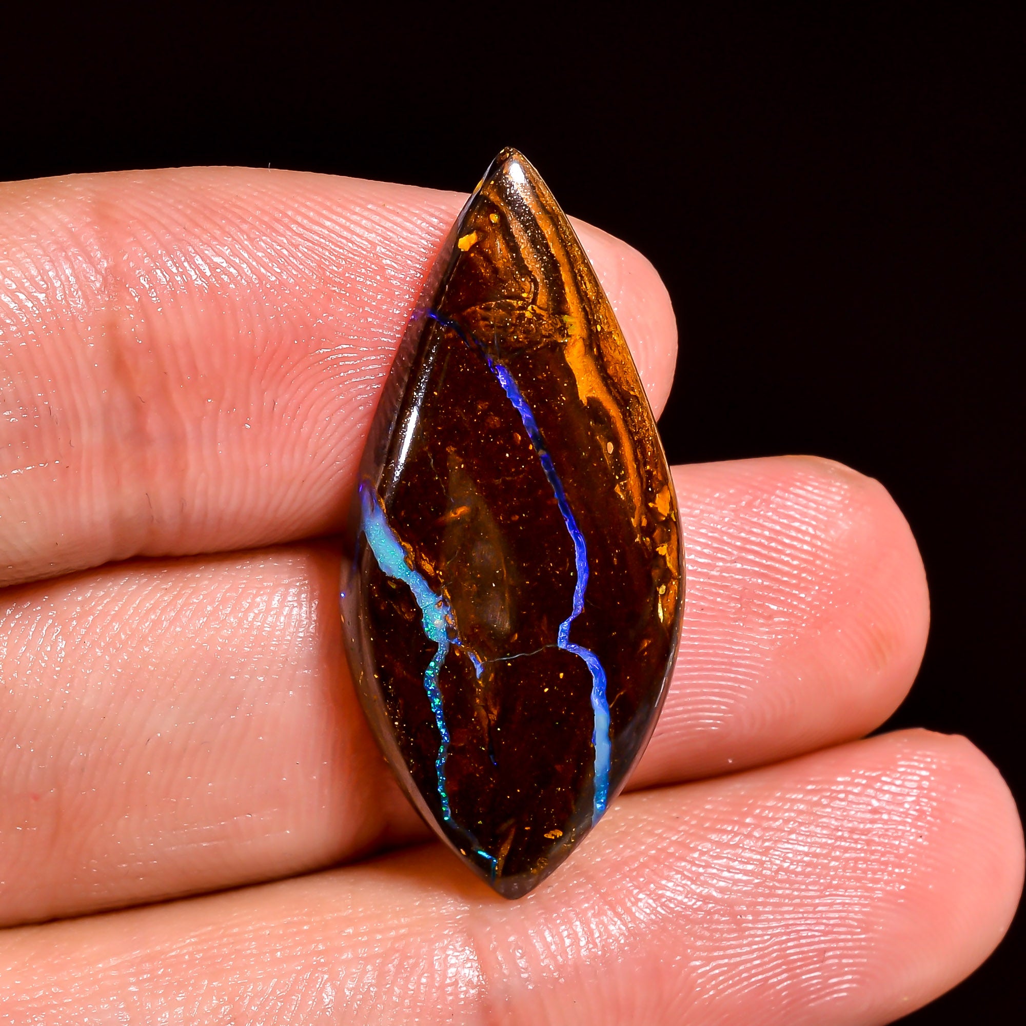 Boulder Opal Fancy Shape Cabochon Loose Gemstone For Making Jewelry 15.5 Ct. 31X14X4 mm OP-900