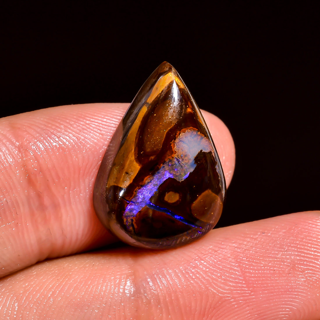 Boulder Opal Pear Shape Cabochon Loose Gemstone For Making Jewelry 15 Ct. 19X13X6 mm OP-902