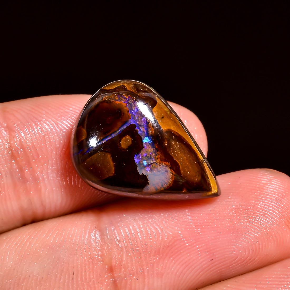 Boulder Opal Pear Shape Cabochon Loose Gemstone For Making Jewelry 15 Ct. 19X13X6 mm OP-902