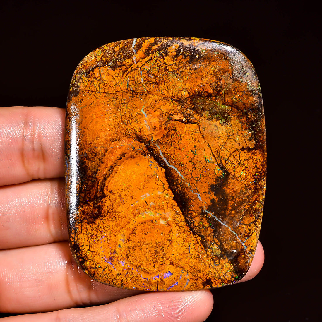 Boulder Opal Radiant Shape Cabochon Loose Gemstone For Making Jewelry 169 Ct. 61X48X5 mm OP-904
