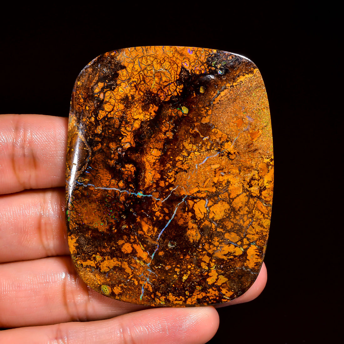 Boulder Opal Radiant Shape Cabochon Loose Gemstone For Making Jewelry 169 Ct. 61X48X5 mm OP-904