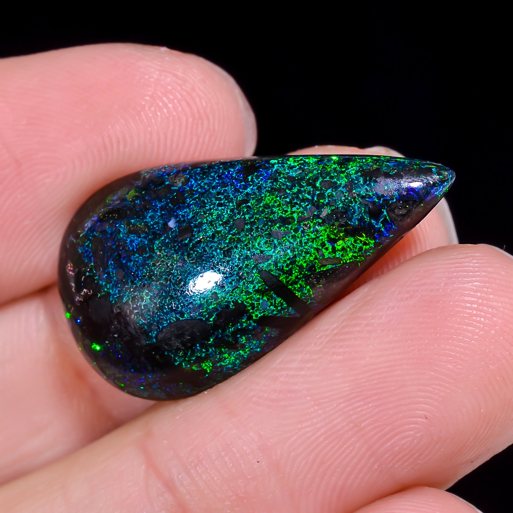 Andamooka Opal Pear Shape Cabochon 11.5 Ct. 26X14X5 mm OP-958