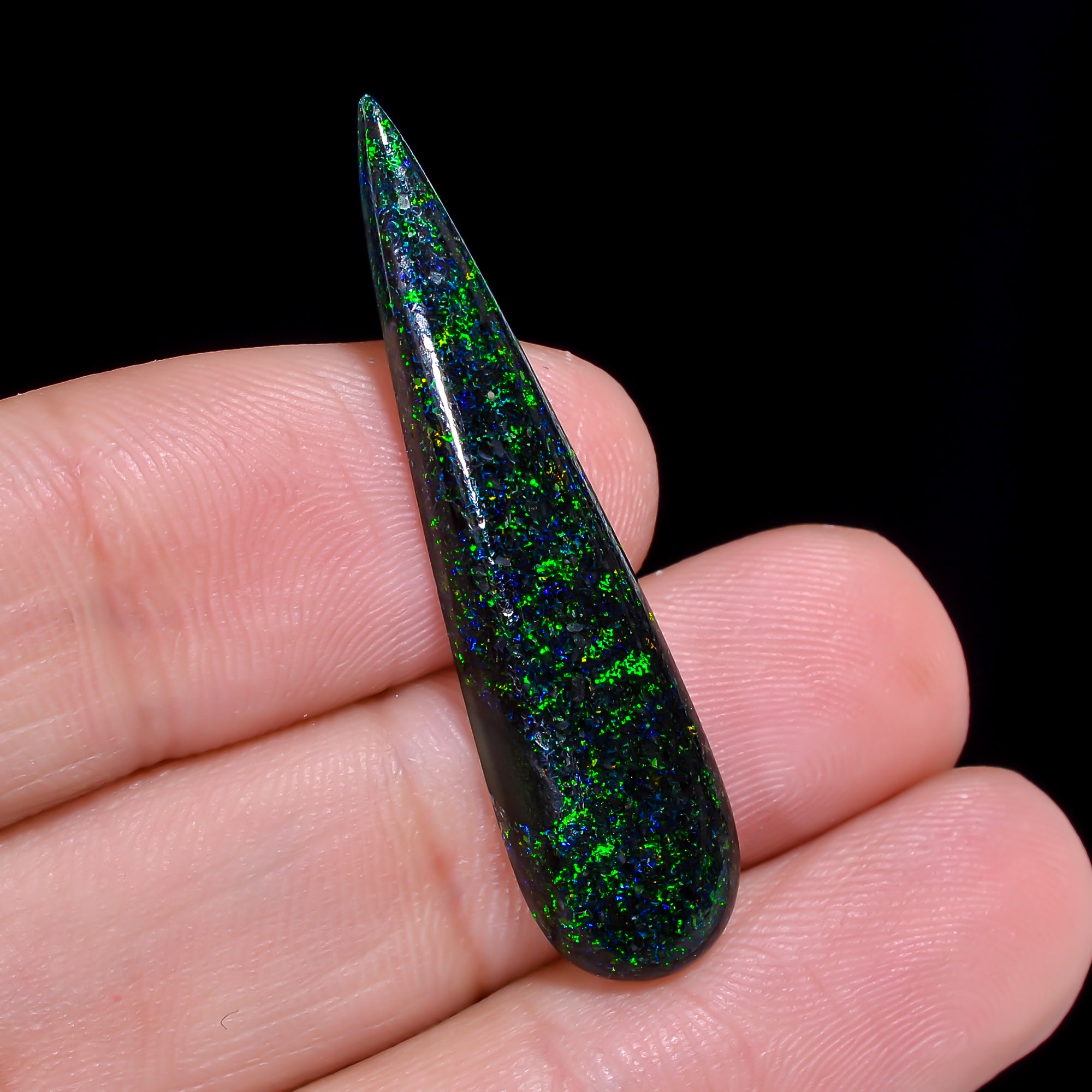 Andamooka Opal Pear Shape Cabochon 9 Ct. 37X9X4 mm OP-973