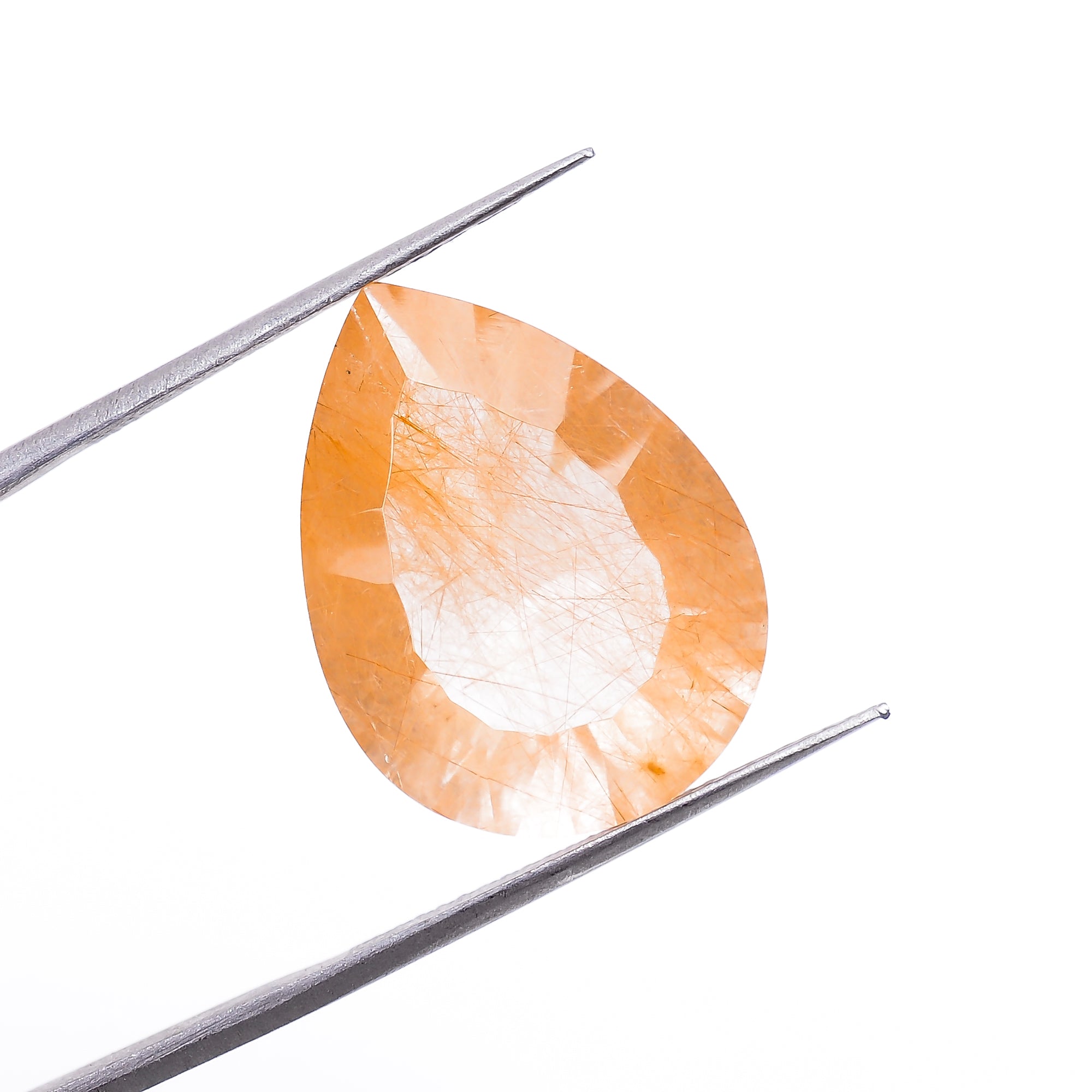 Natural Copper Rutile Quartz Pear Shape Cut Stone Loose Gemstone For Making Jewelry 13.5 Ct. 20X15X9 mm S-1157