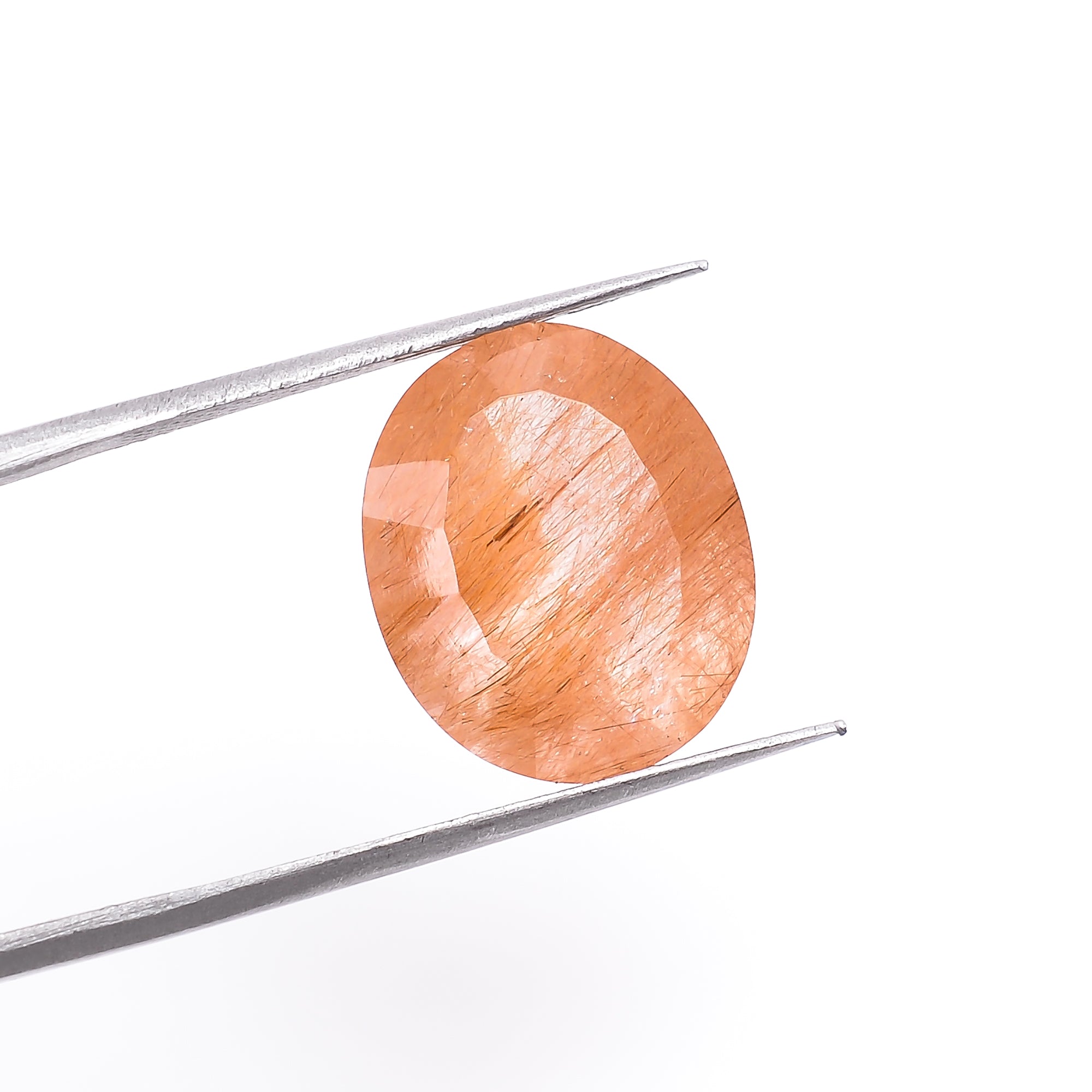 Natural Copper Rutile Quartz Oval Shape Cut Stone Loose Gemstone For Making Jewelry 6.5 Ct 14X12X7 mm S-1171
