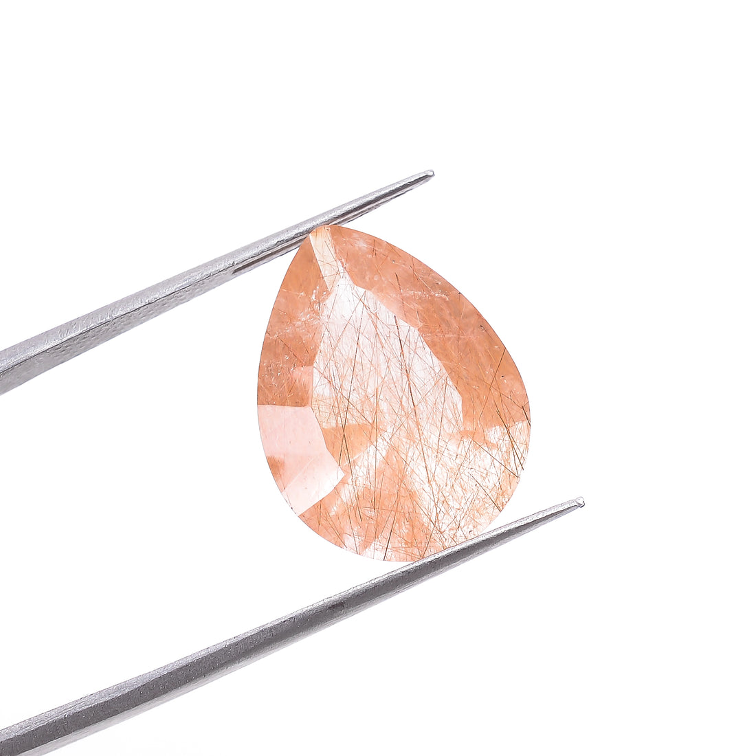 Natural Copper Rutile Quartz Pear Shape Cut Stone Loose Gemstone For Making Jewelry 6.5 Ct 16X12X7 mm S-1173
