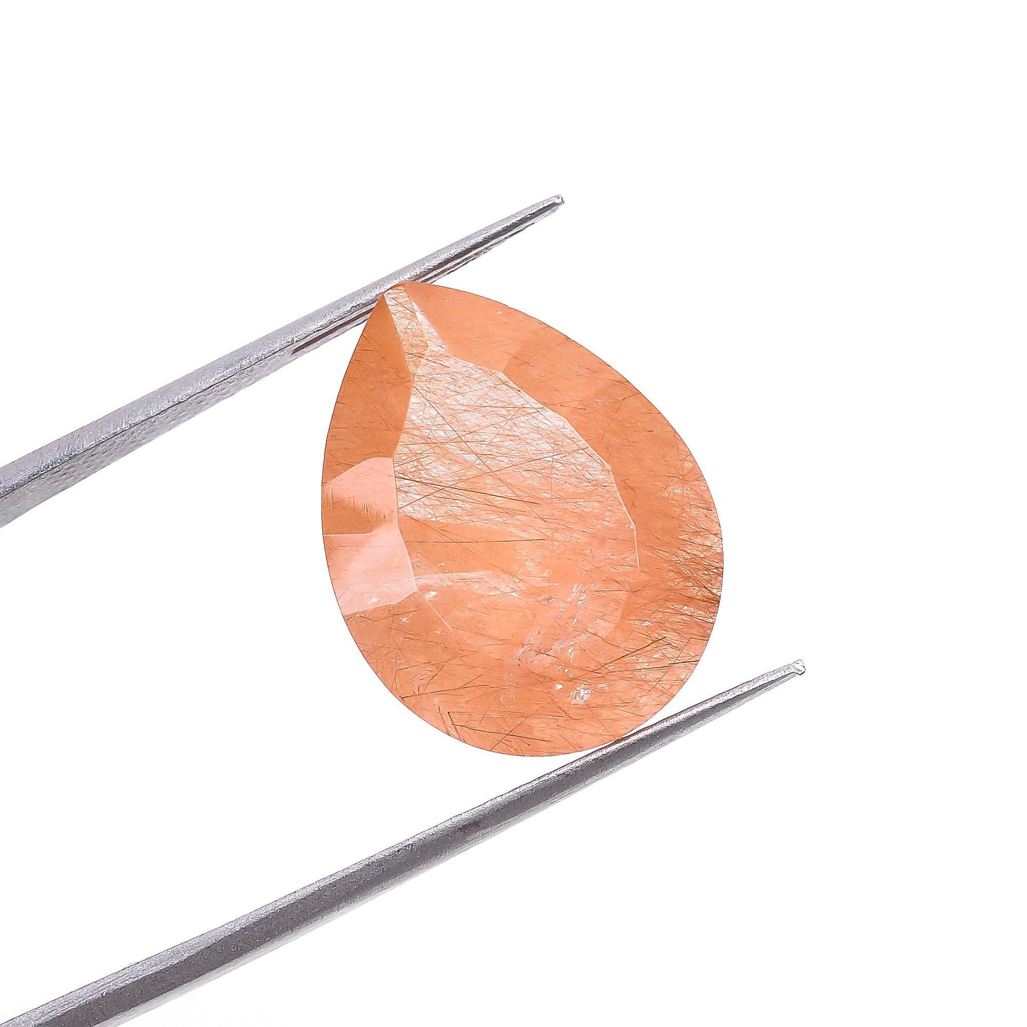 Natural Copper Rutile Quartz Pear Shape Cut Stone Loose Gemstone For Making Jewelry 8 Ct. 16X12X8 mm S-1175