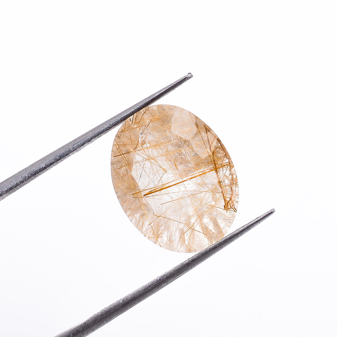 Natural Golden Rutile Quartz Oval Shape Cut Stone Loose Gemstone For Making Jewelry 5 Ct 14X11X7 mm S-1182