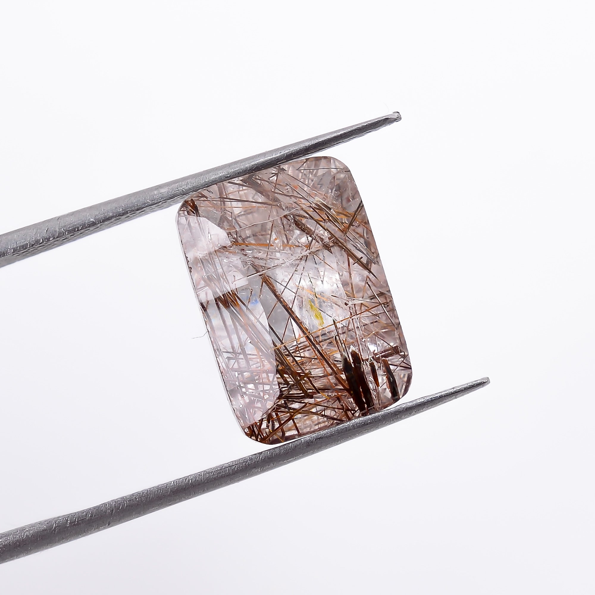 Natural Copper Rutile Quartz Radiant Shape Cut Stone Loose Gemstone For Making Jewelry 5.5 Ct 13X9X7mm S-1183