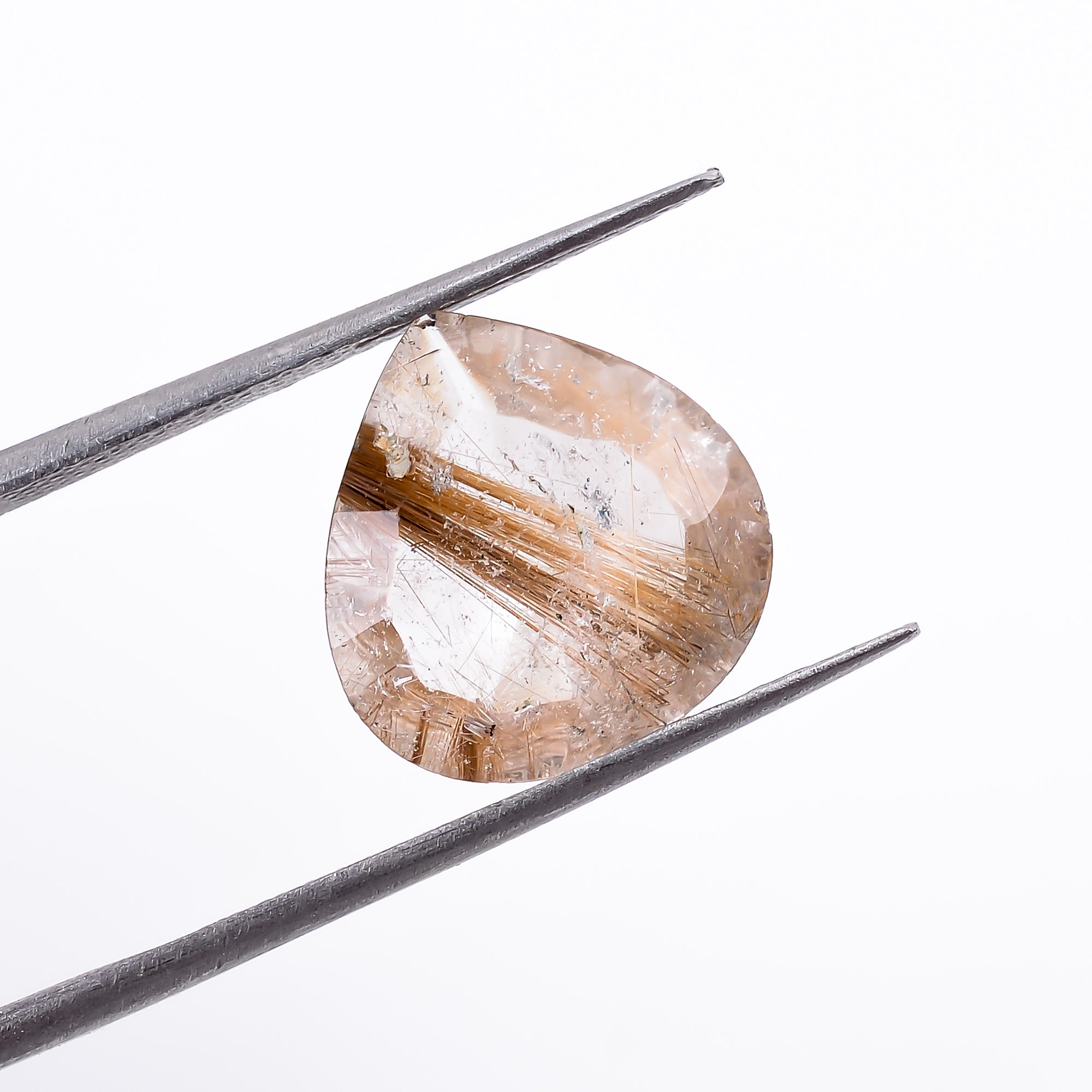 Natural Copper Rutile Quartz Heart Shape Cut Stone Loose Gemstone For Making Jewelry 3.5 Ct 12X12X5mm S-1184