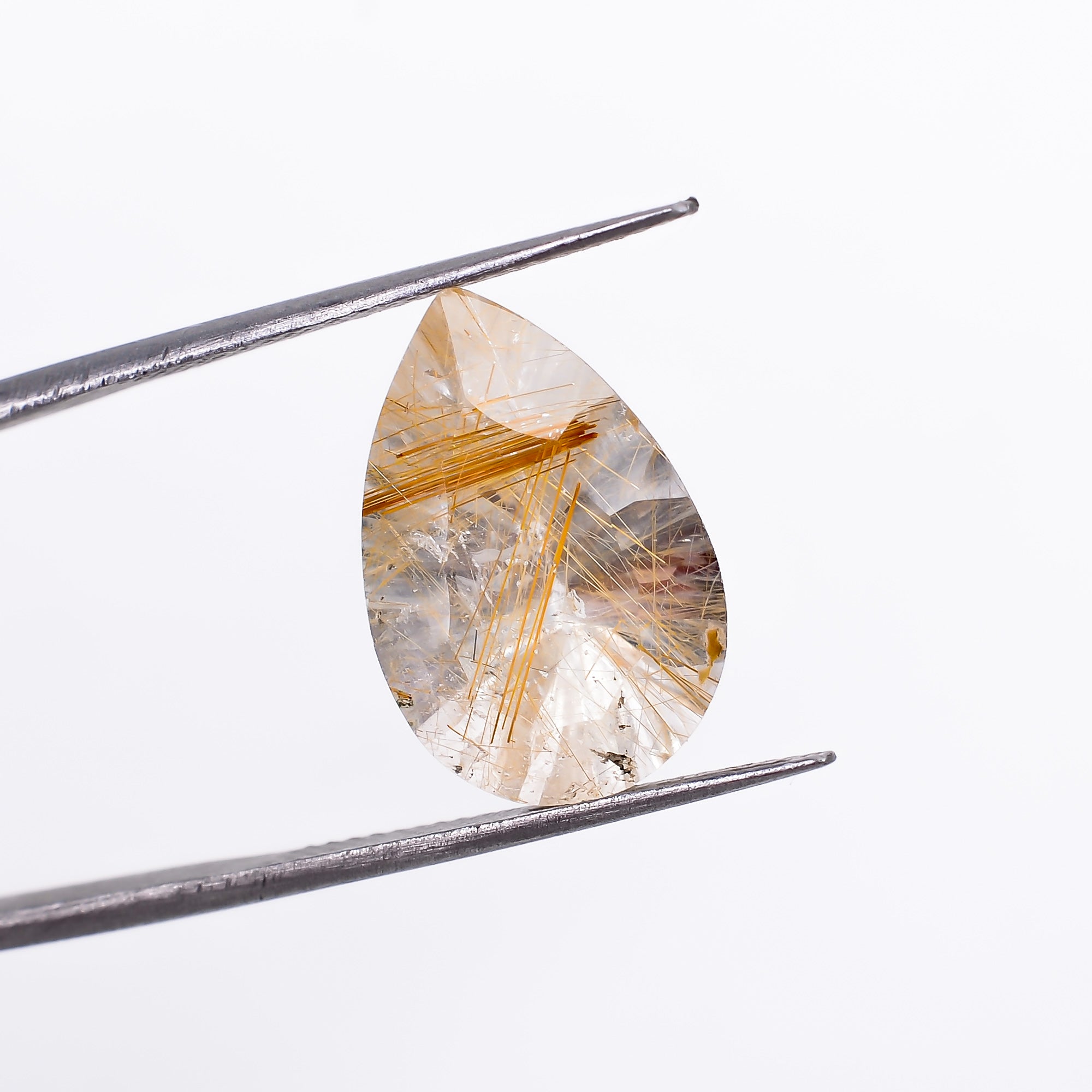 Natural Golden Rutile Quartz Pear Shape Cut Stone Loose Gemstone For Making Jewelry 6 Ct. 16X11X8 mm S-1190
