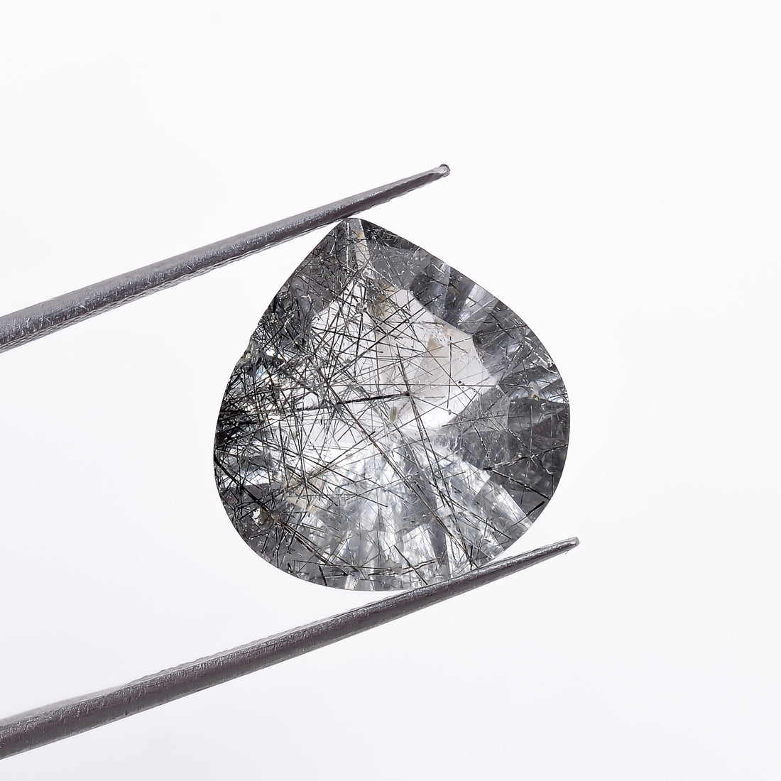Natural Black Rutile Quartz Heart Shape Cut Stone Loose Gemstone For Making Jewelry 7.5 Ct 15X14X8 mm S-1192