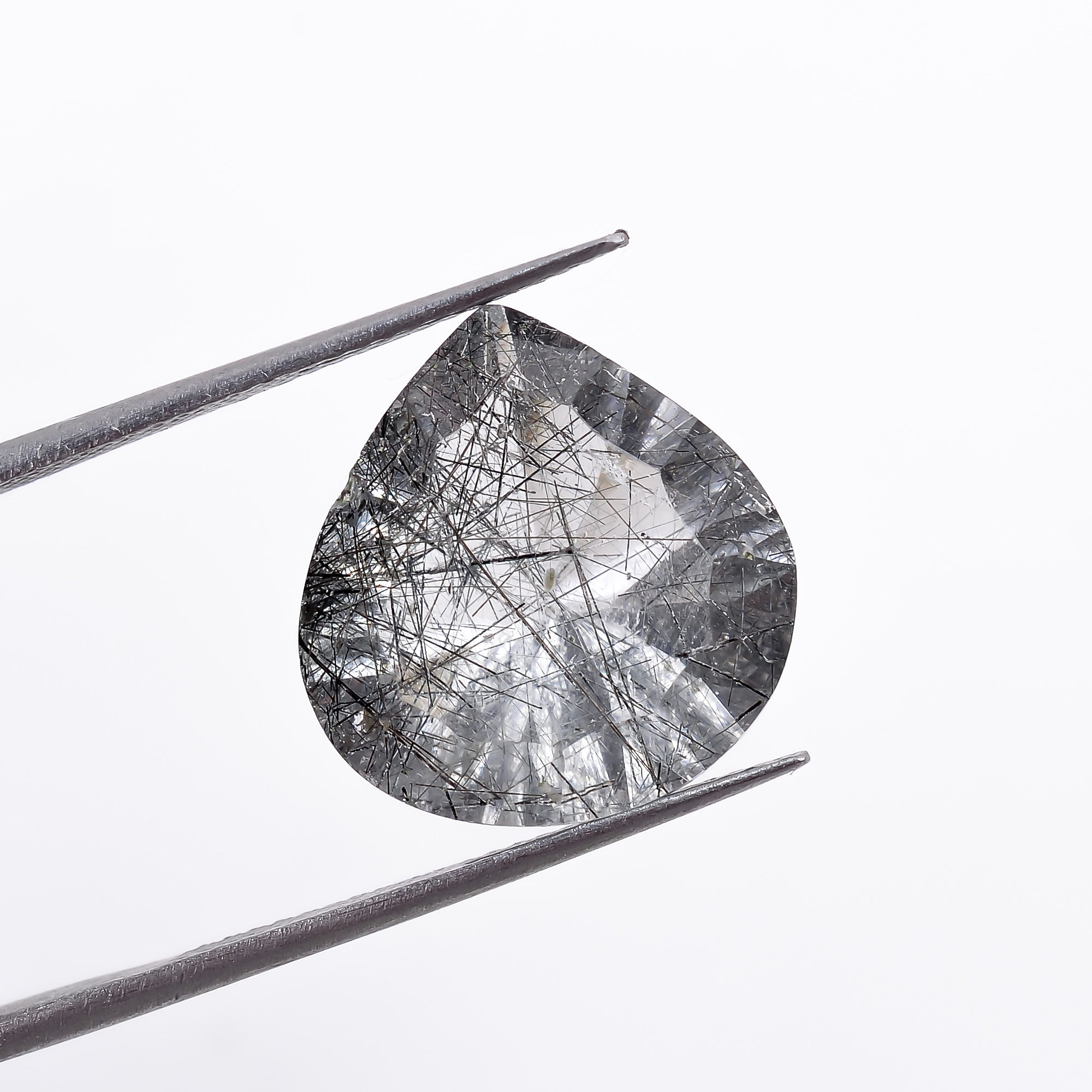 Natural Black Rutile Quartz Heart Shape Cut Stone Loose Gemstone For Making Jewelry 7.5 Ct 15X14X8 mm S-1192