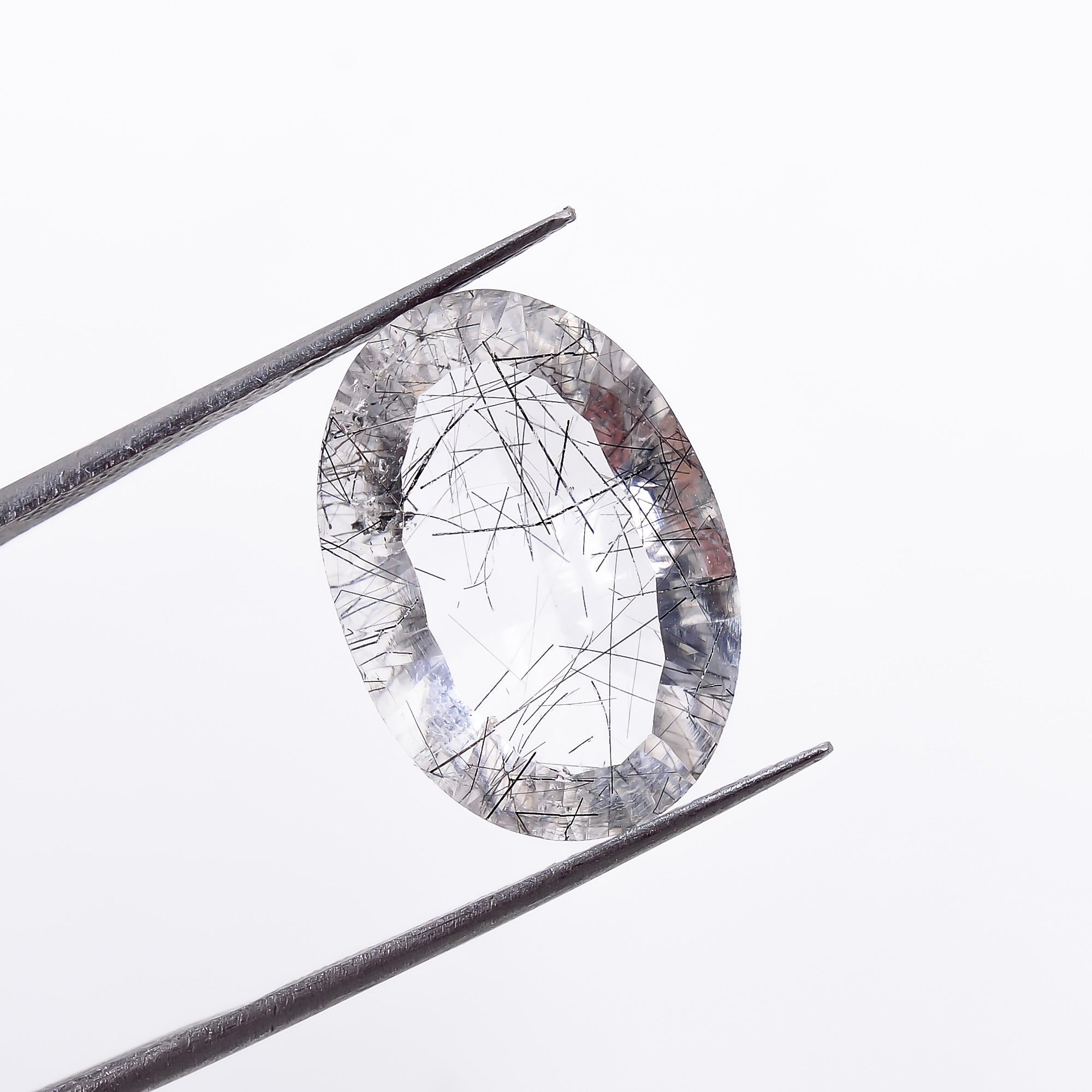 Natural Black Rutile Quartz Oval Shape Cut Stone Loose Gemstone For Making Jewelry 7.5 Ct 17X12X6mm S-1195