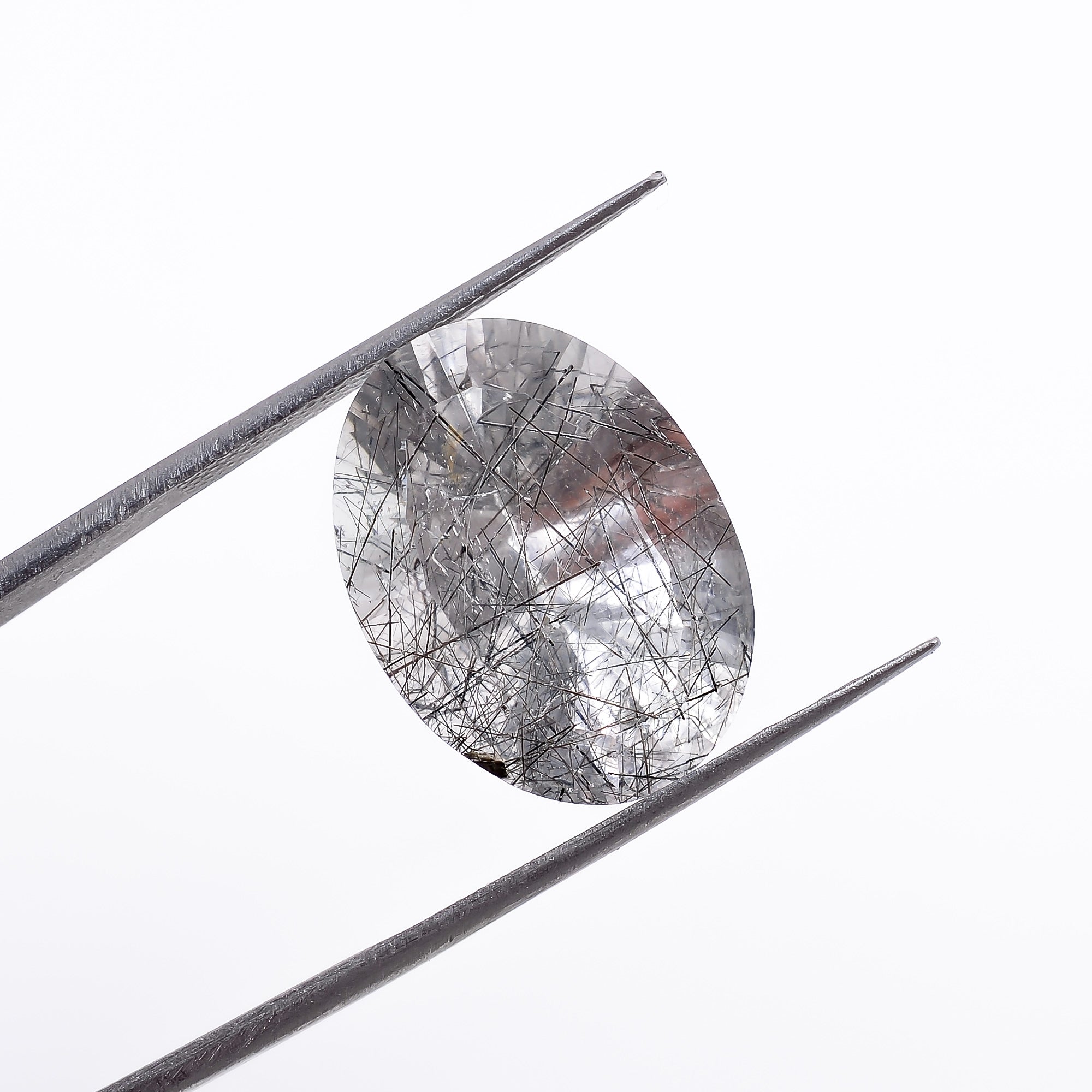 Natural Black Rutile Quartz Oval Shape Cut Stone Loose Gemstone For Making Jewelry 12 Ct 18X13X10mm S-1197