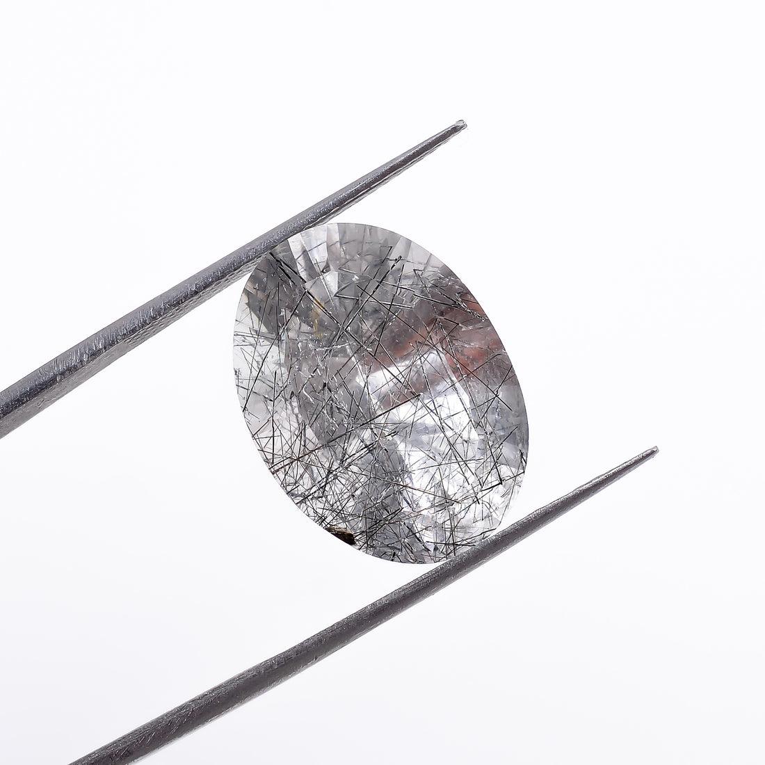 Natural Black Rutile Quartz Oval Shape Cut Stone Loose Gemstone For Making Jewelry 12 Ct 18X13X10mm S-1197